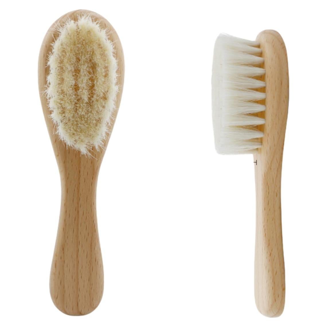 Cepillo de Cabello para Bebés TIKMNO 2 Piezas Pelo de Cabra