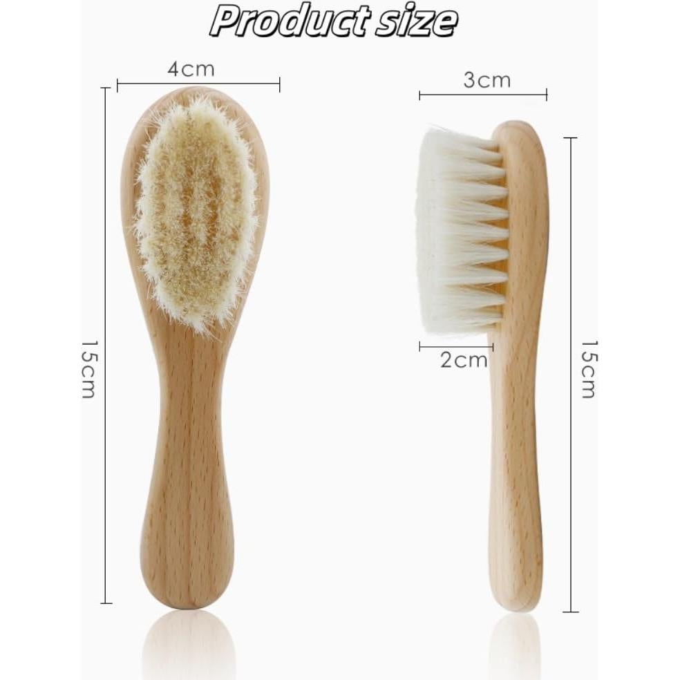 Cepillo de Cabello para Bebés TIKMNO 2 Piezas Pelo de Cabra