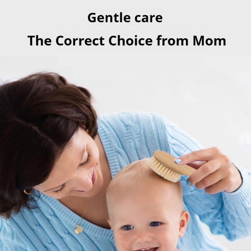 Cepillo de Cabello para Bebés TIKMNO 2 Piezas Pelo de Cabra