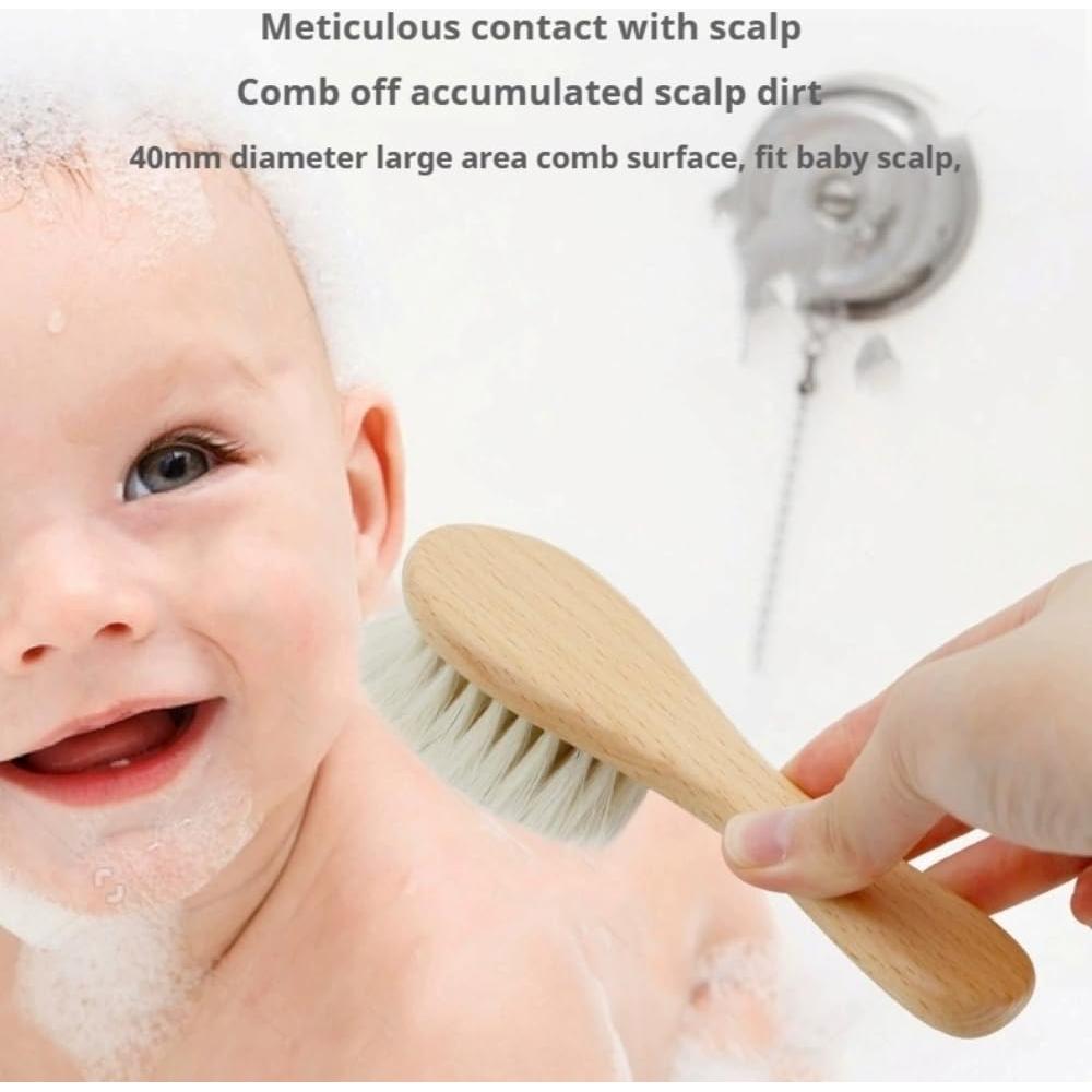 Cepillo de Cabello para Bebés TIKMNO 2 Piezas Pelo de Cabra