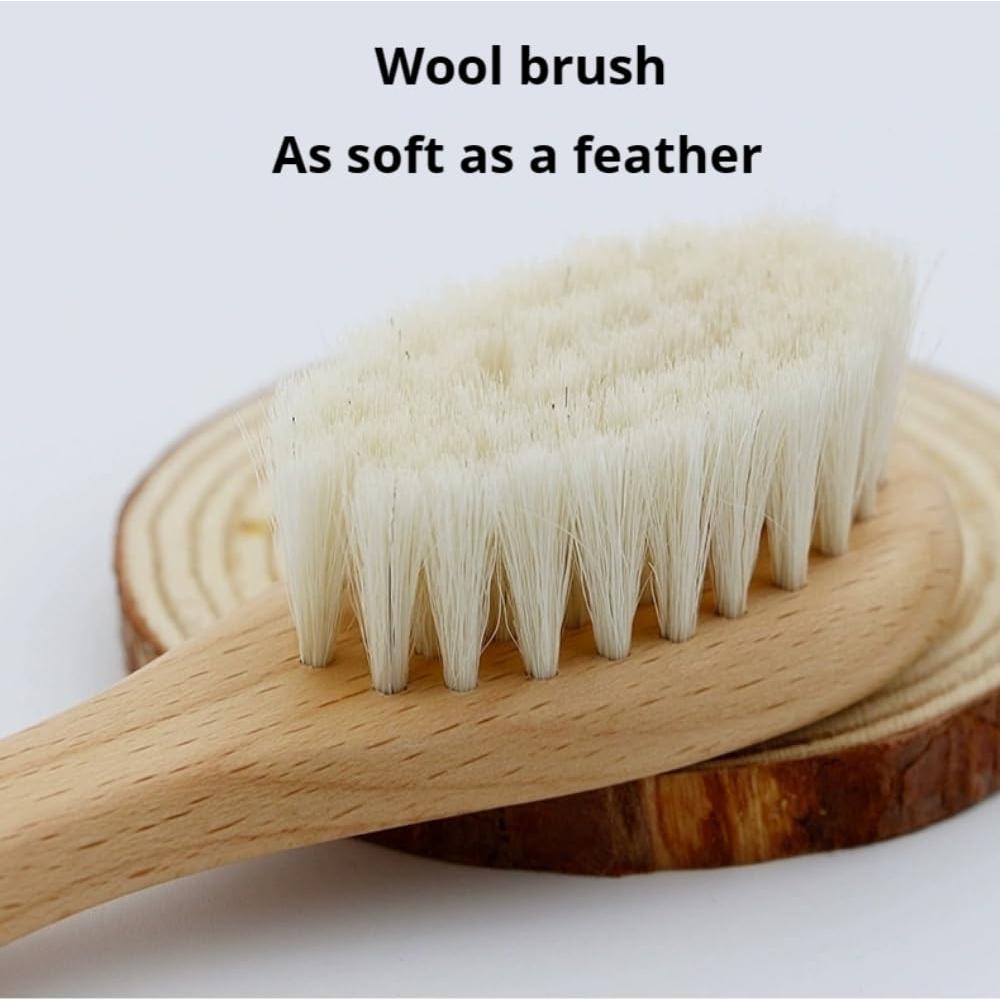 Cepillo de Cabello para Bebés TIKMNO 2 Piezas Pelo de Cabra