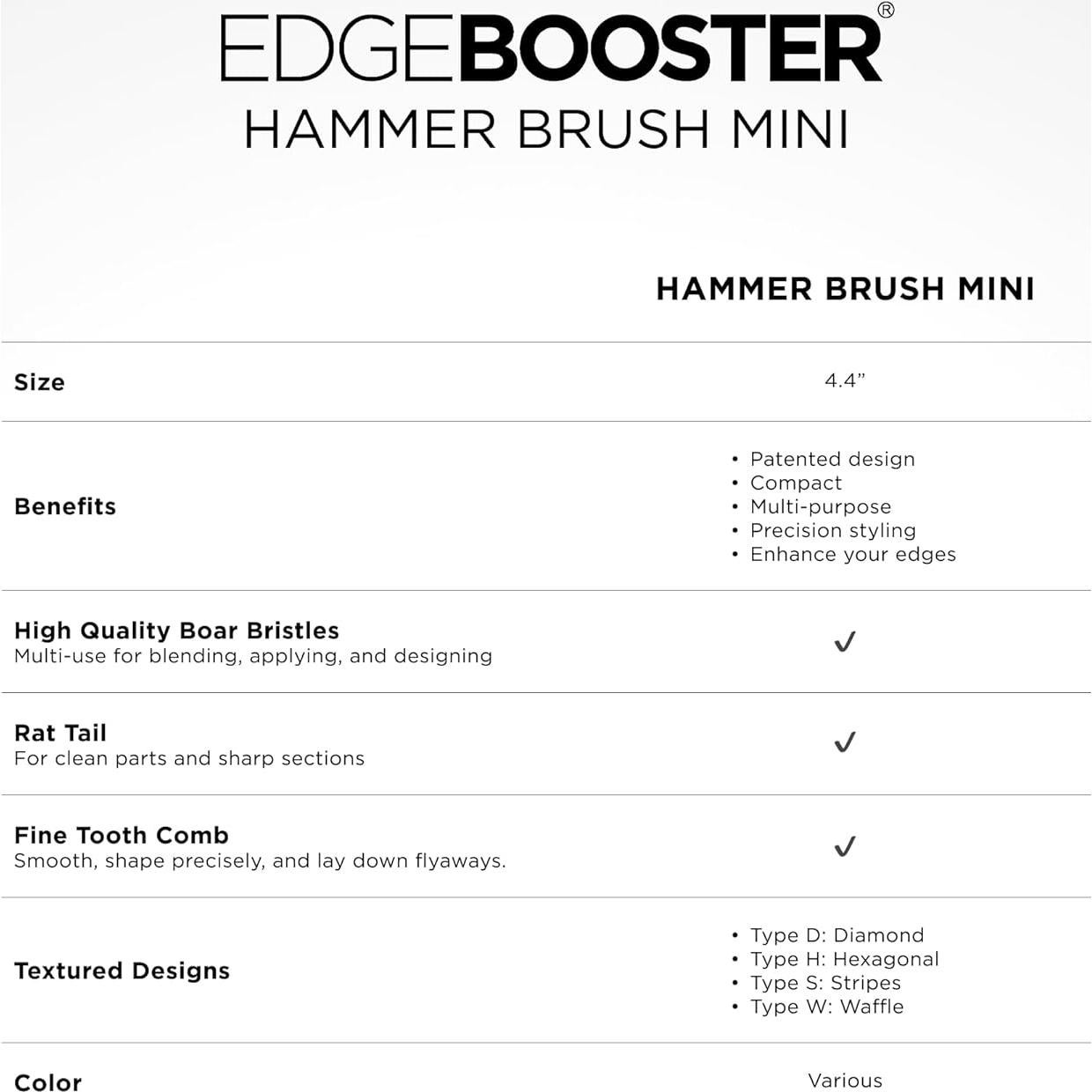 Cepillo de Viaje Hammer Mini Style Factor Rojo/Dorado 17.15cm