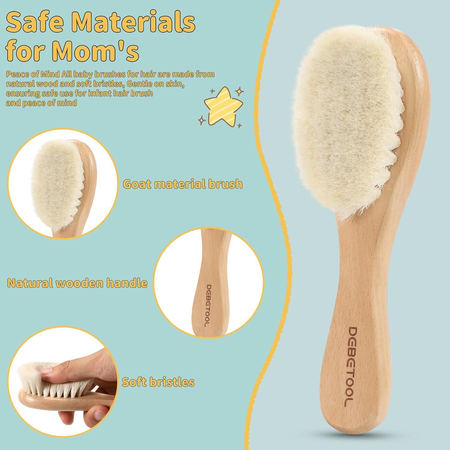 Cepillo para Bebé DEBETOOL - Paquete de 2 Madera Suave