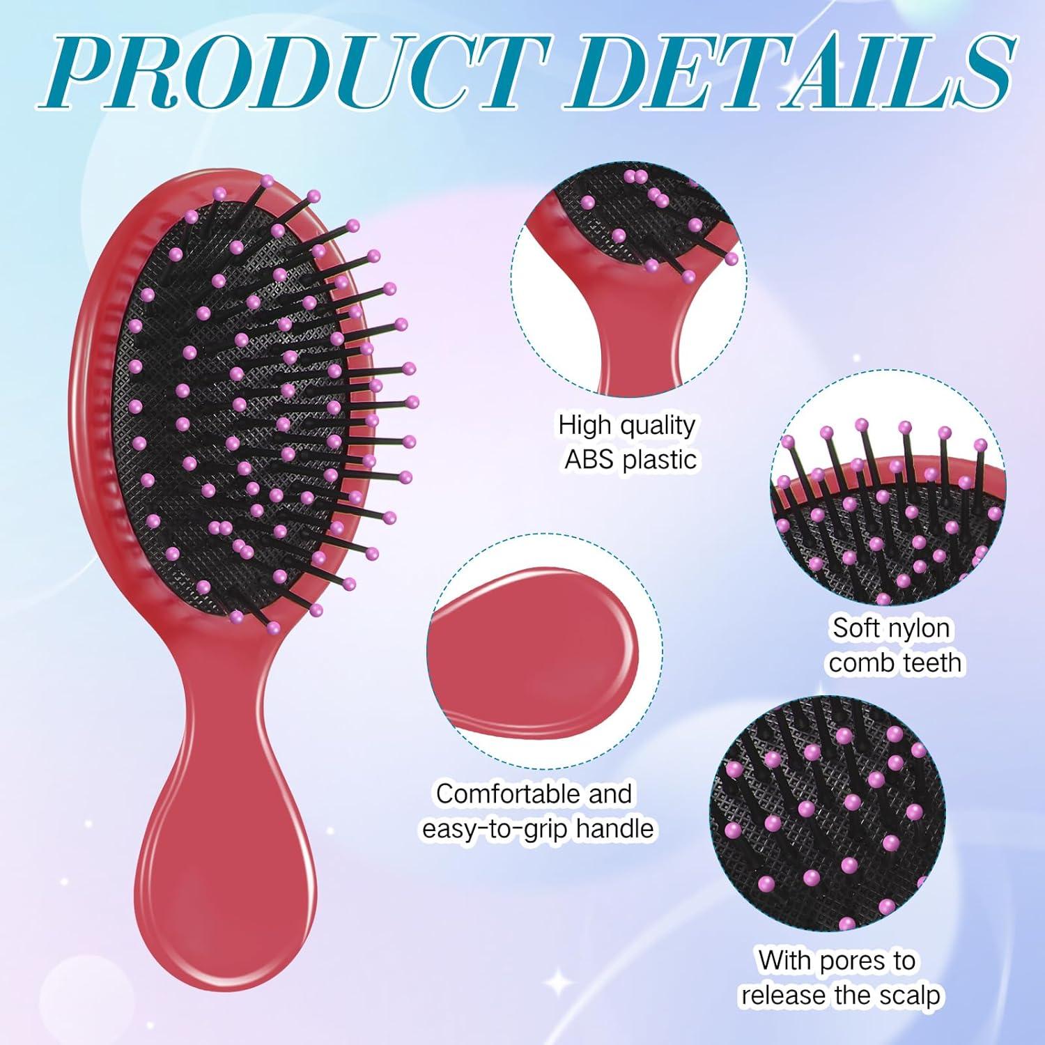 Set de 6 Cepillos Desenredantes Mini Epakh - Viaje para Niños y Mujeres - Cerdas Suaves