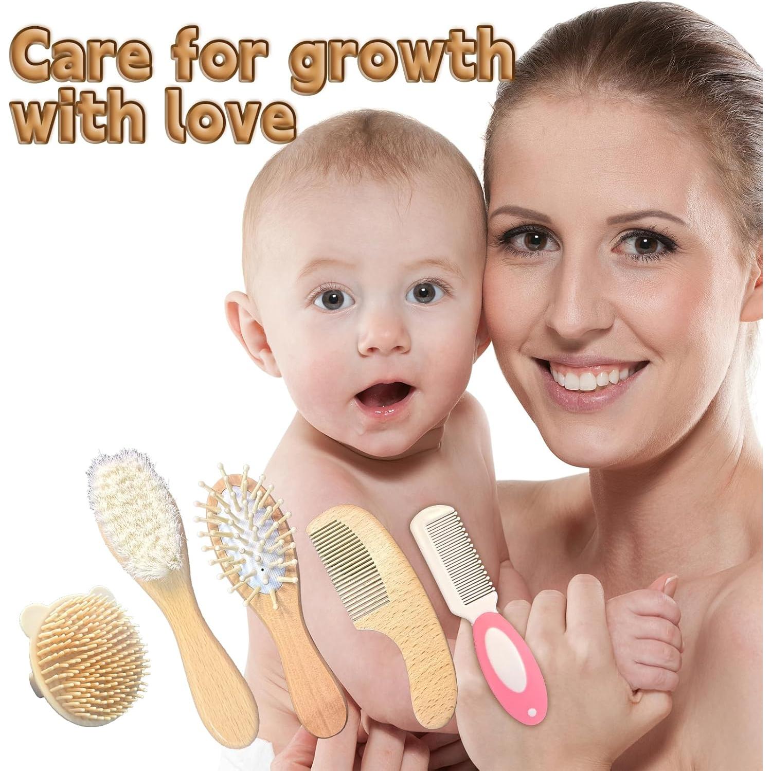 Juego de Cepillo y Peine para Bebé 5 Piezas - Cuidado Natural