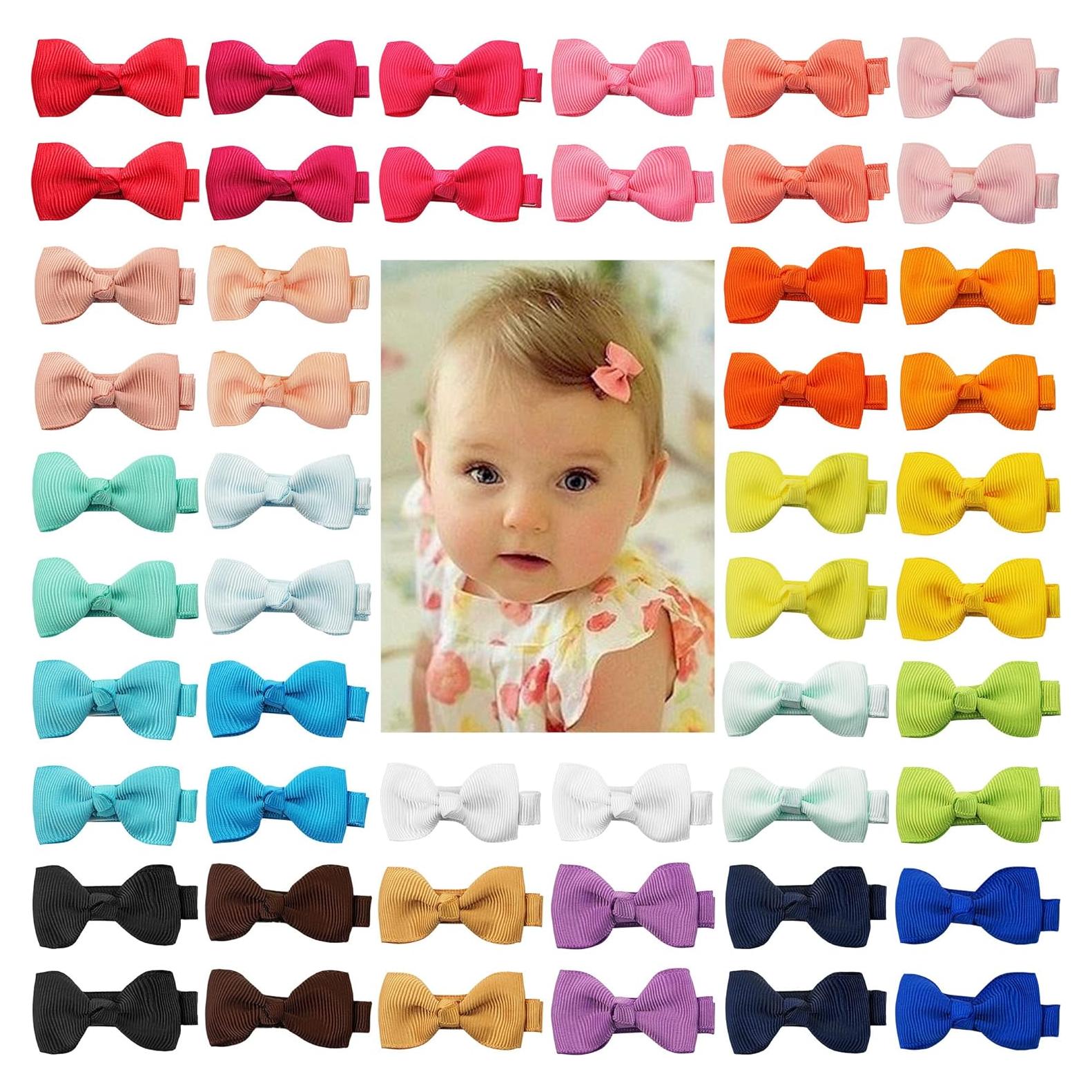 Clips para el Cabello de Bebé CELLOT 50 Piezas 25 Colores 5.08 cm