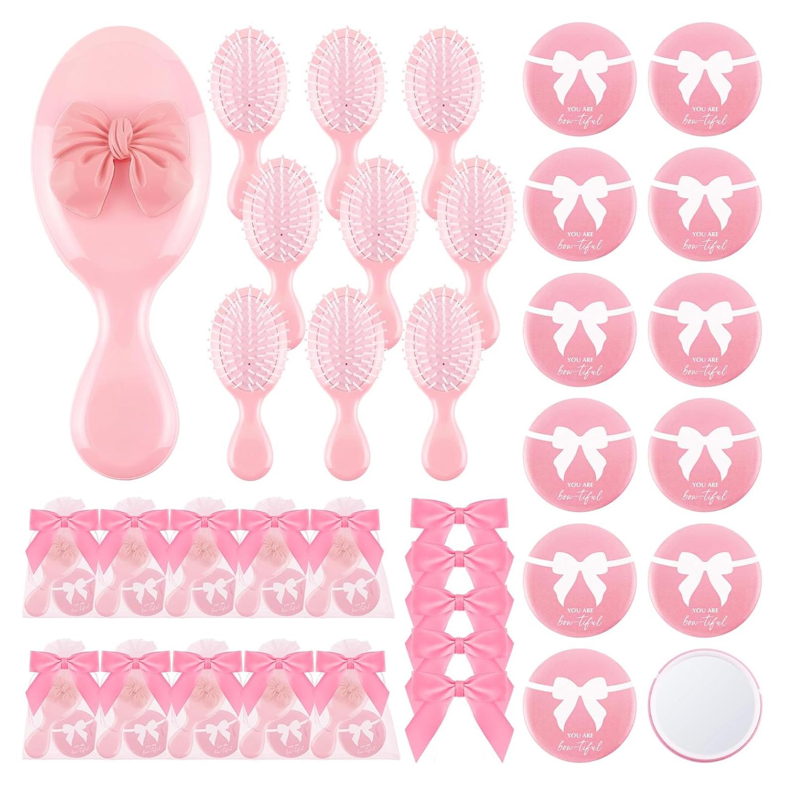 Conjunto de 12 Favoritos de Fiesta Rosa JolliKids con Espejo y Cepillo