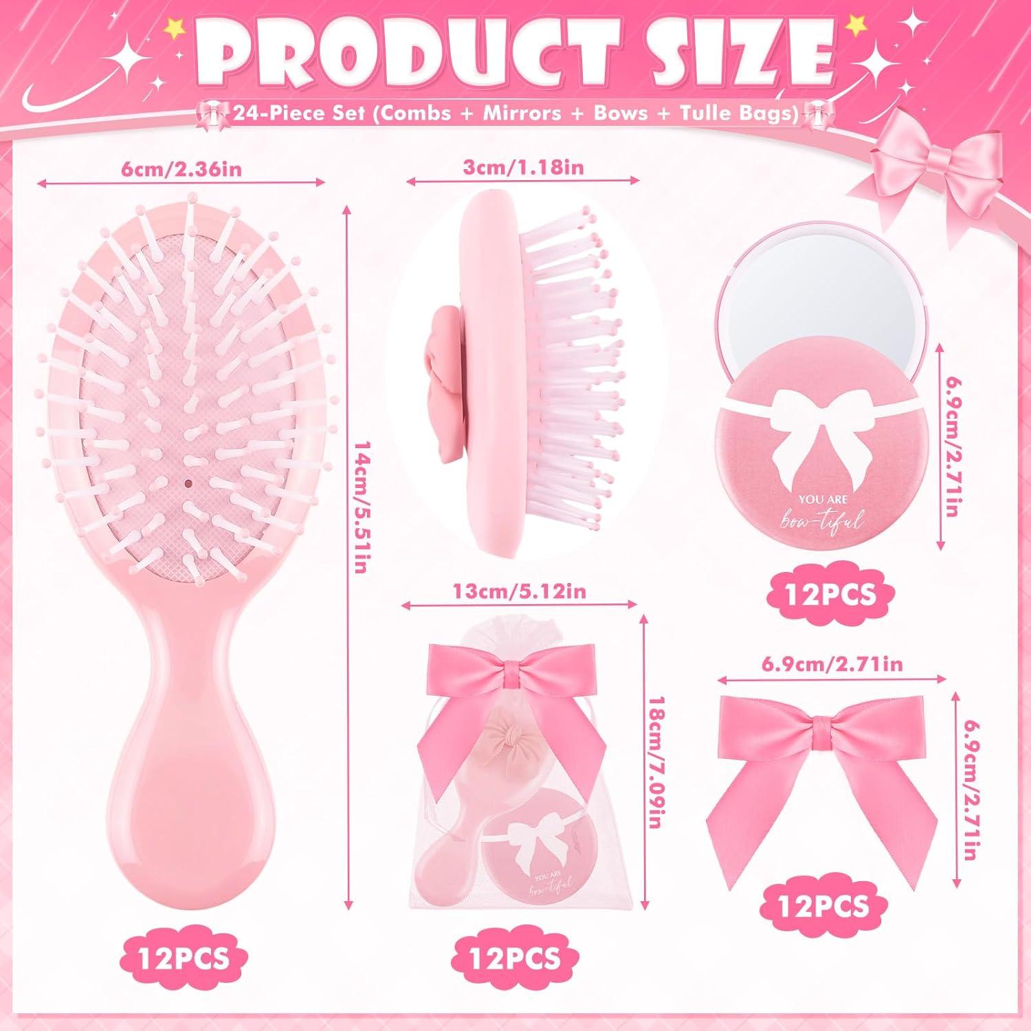 Conjunto de 12 Favoritos de Fiesta Rosa JolliKids con Espejo y Cepillo