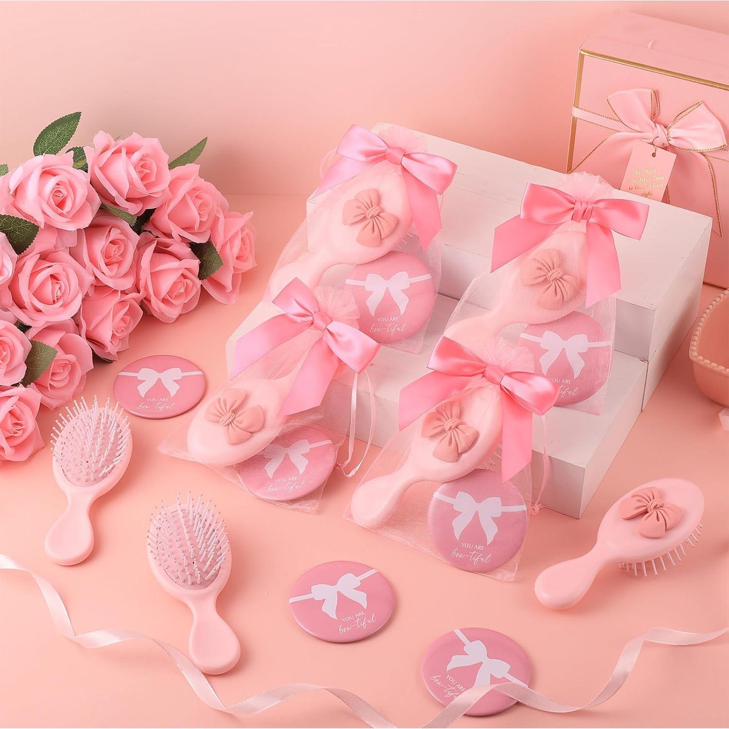 Conjunto de 12 Favoritos de Fiesta Rosa JolliKids con Espejo y Cepillo