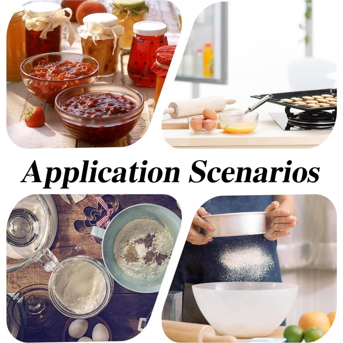 Juego de 4 Tazones de Mezcla de Cristal Healeved 1000ml