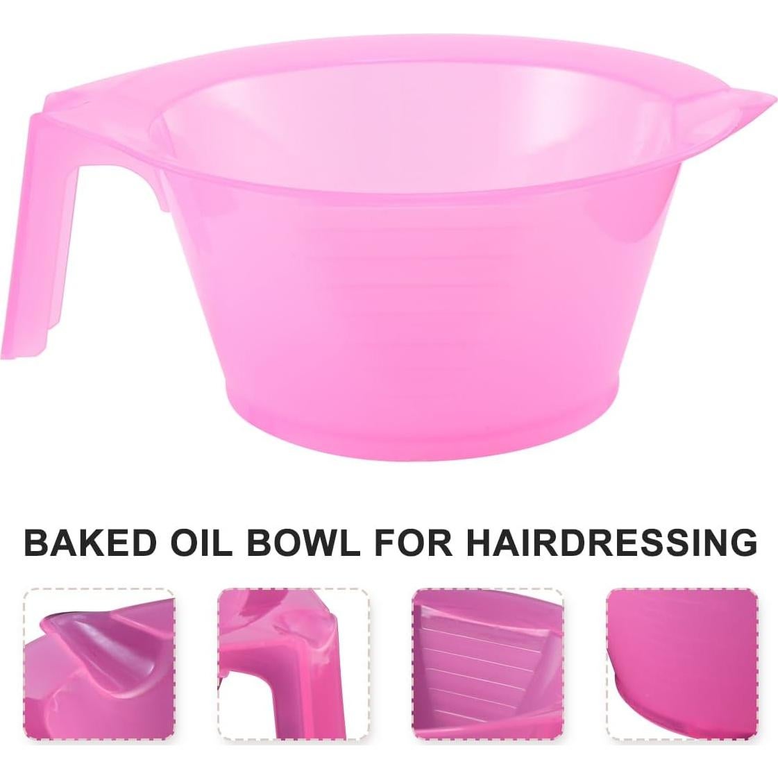 Set de 3 Tazones Rosa para Mezclar Tinte de Cabello FOMIYES