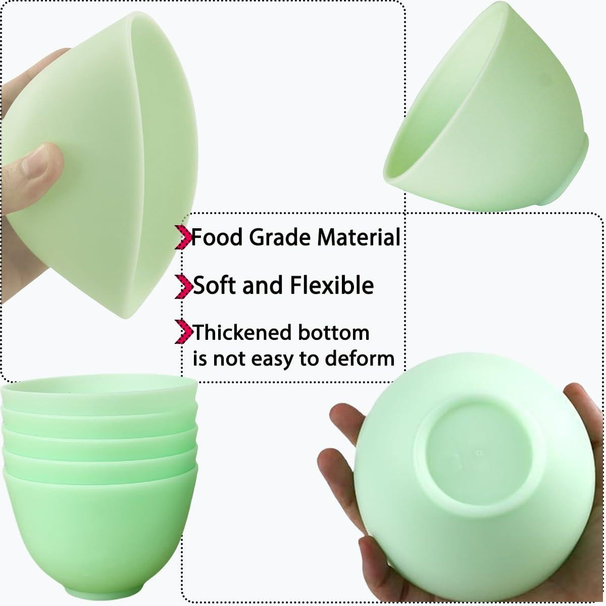 Juego de 6 Tazones de Silicona PLINNILUY para Mascarillas 8.4 cm