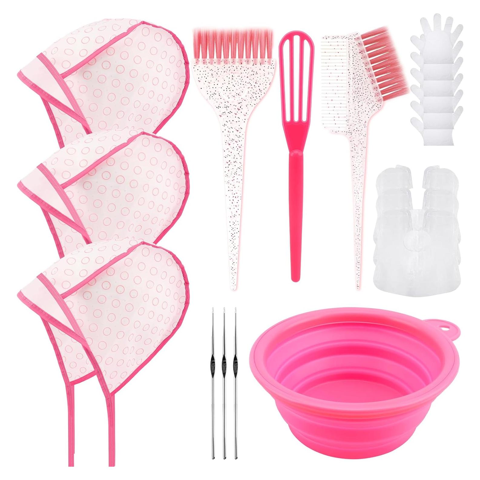 Kit de decoloración y mechas 19 piezas YOOVR rosa