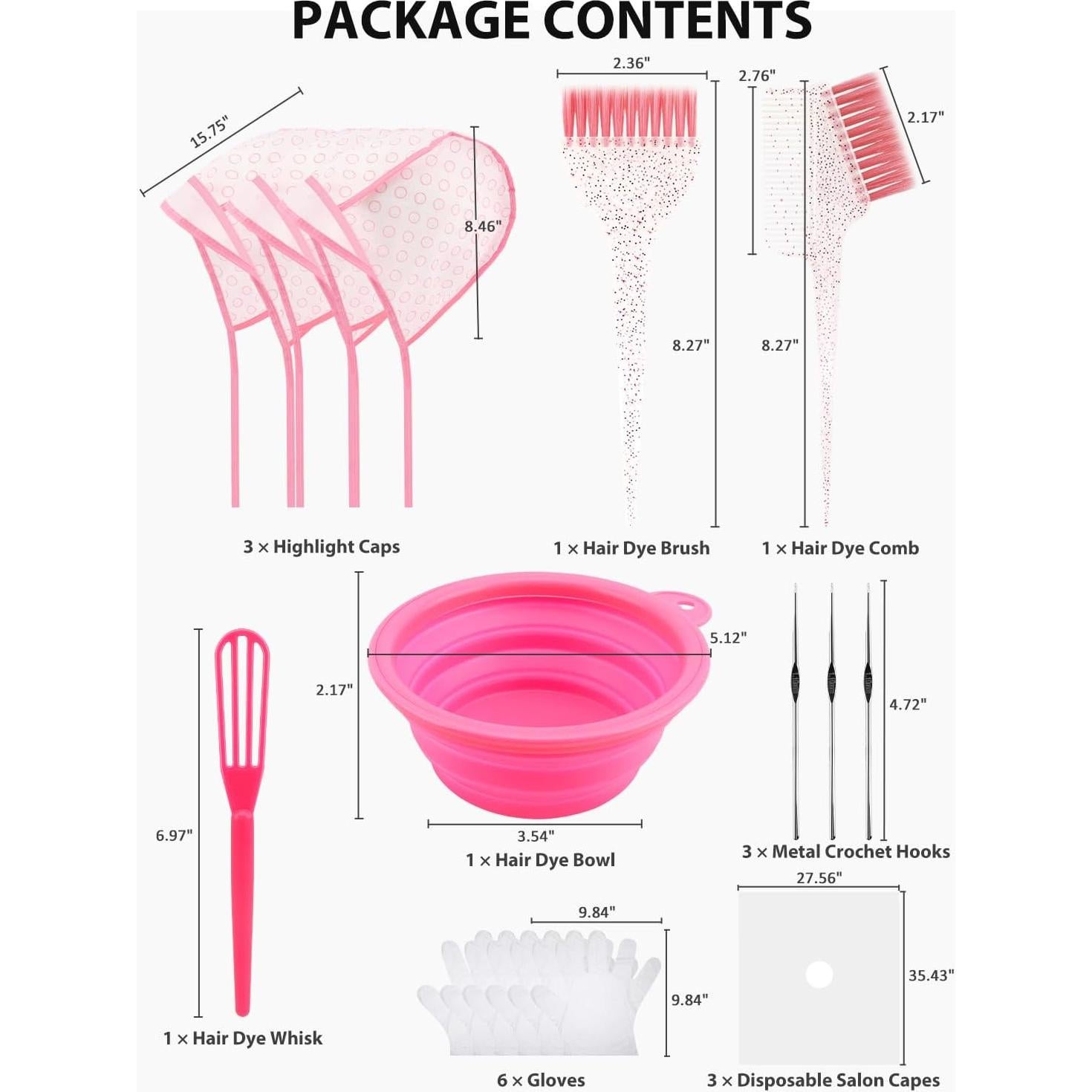 Kit de decoloración y mechas 19 piezas YOOVR rosa