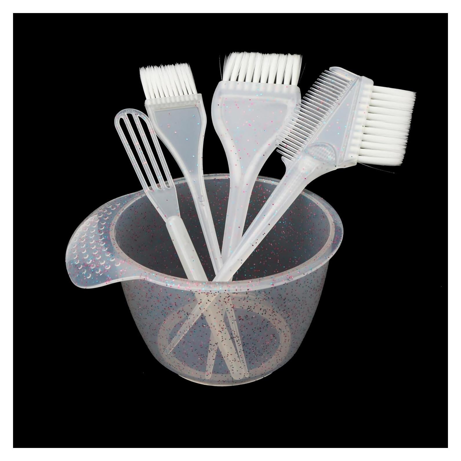 Juego de Brochas y Cuenco para Tinte de Cabello KH866 - 5 Piezas