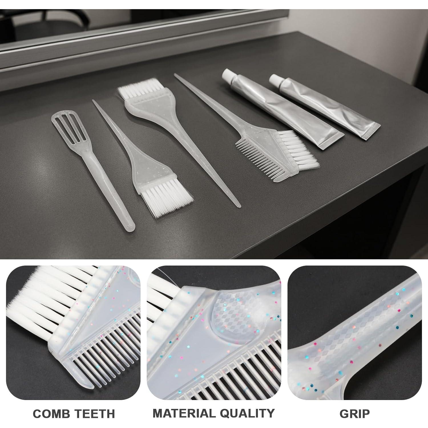 Juego de Brochas y Cuenco para Tinte de Cabello KH866 - 5 Piezas