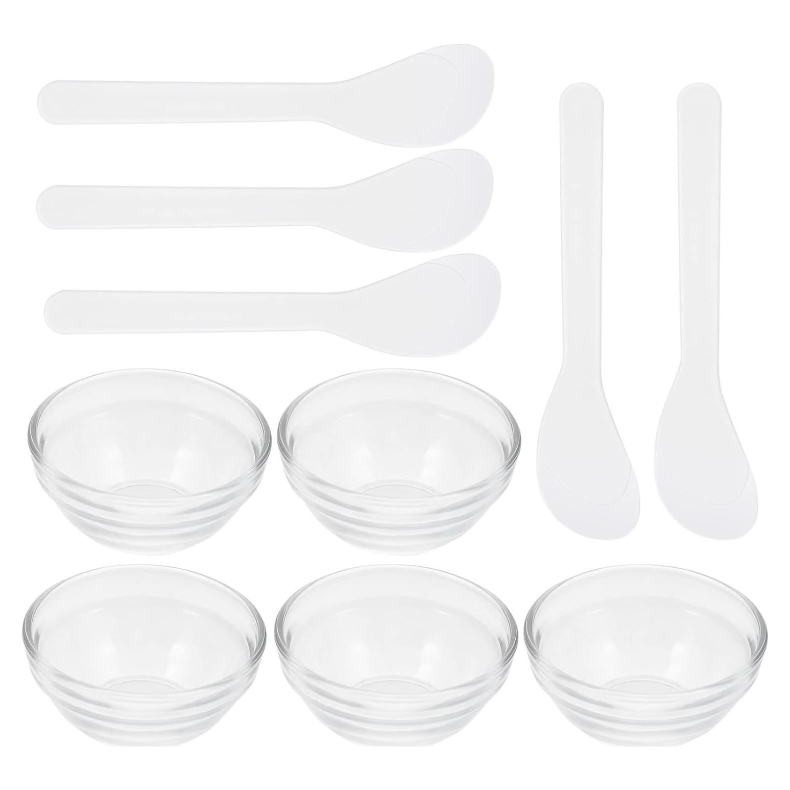 Beaupretty 5 Cuencos de Vidrio para Mezclar Máscaras Faciales 6x6cm