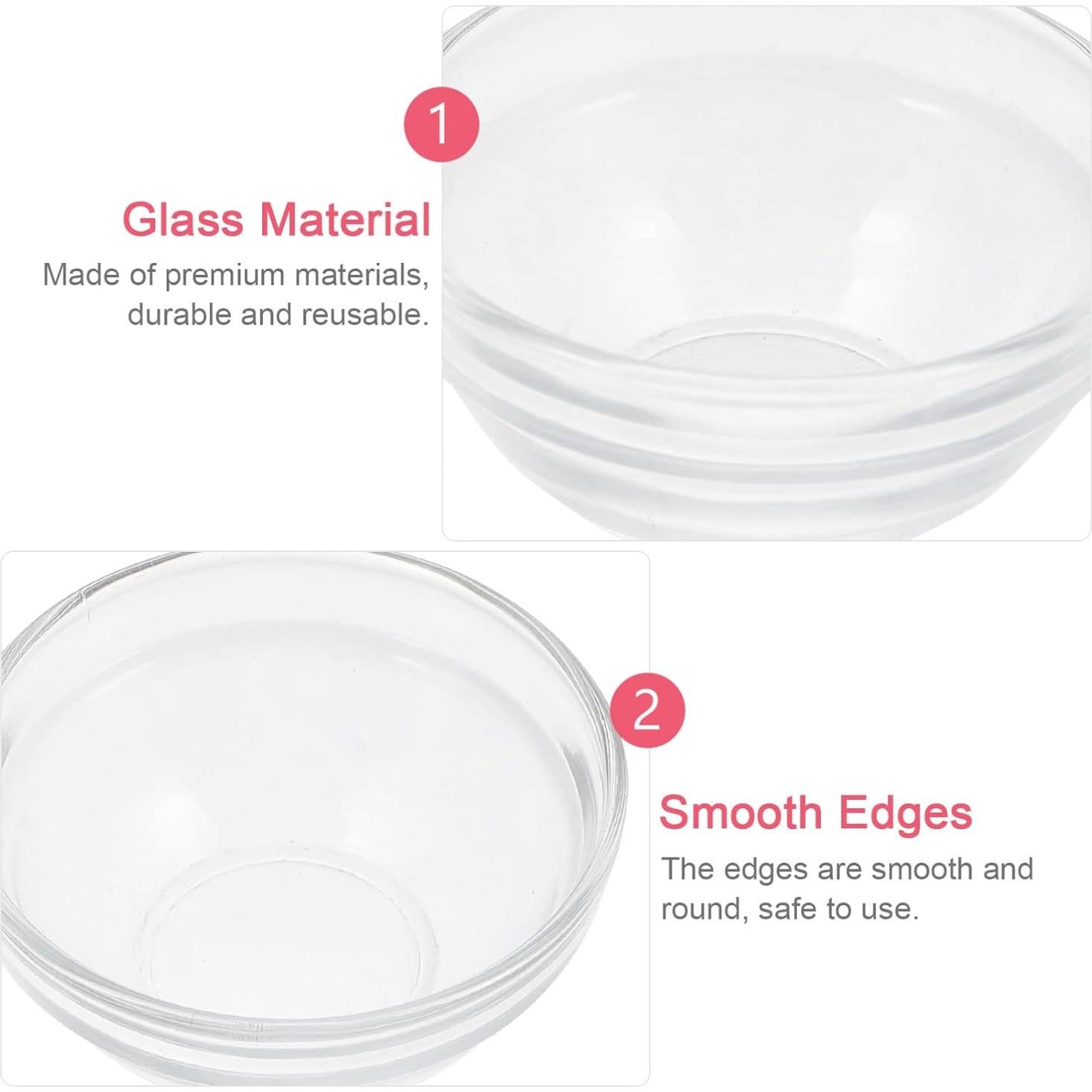 Beaupretty 5 Cuencos de Vidrio para Mezclar Máscaras Faciales 6x6cm