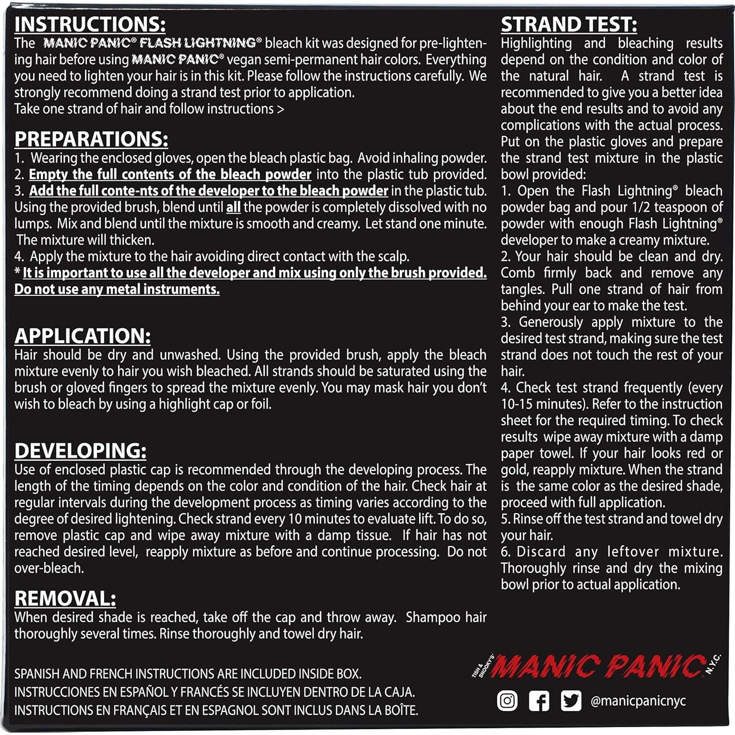 Kit de Decolorante Manic Panic 30 Volumenes - Aclara hasta 5 Niveles