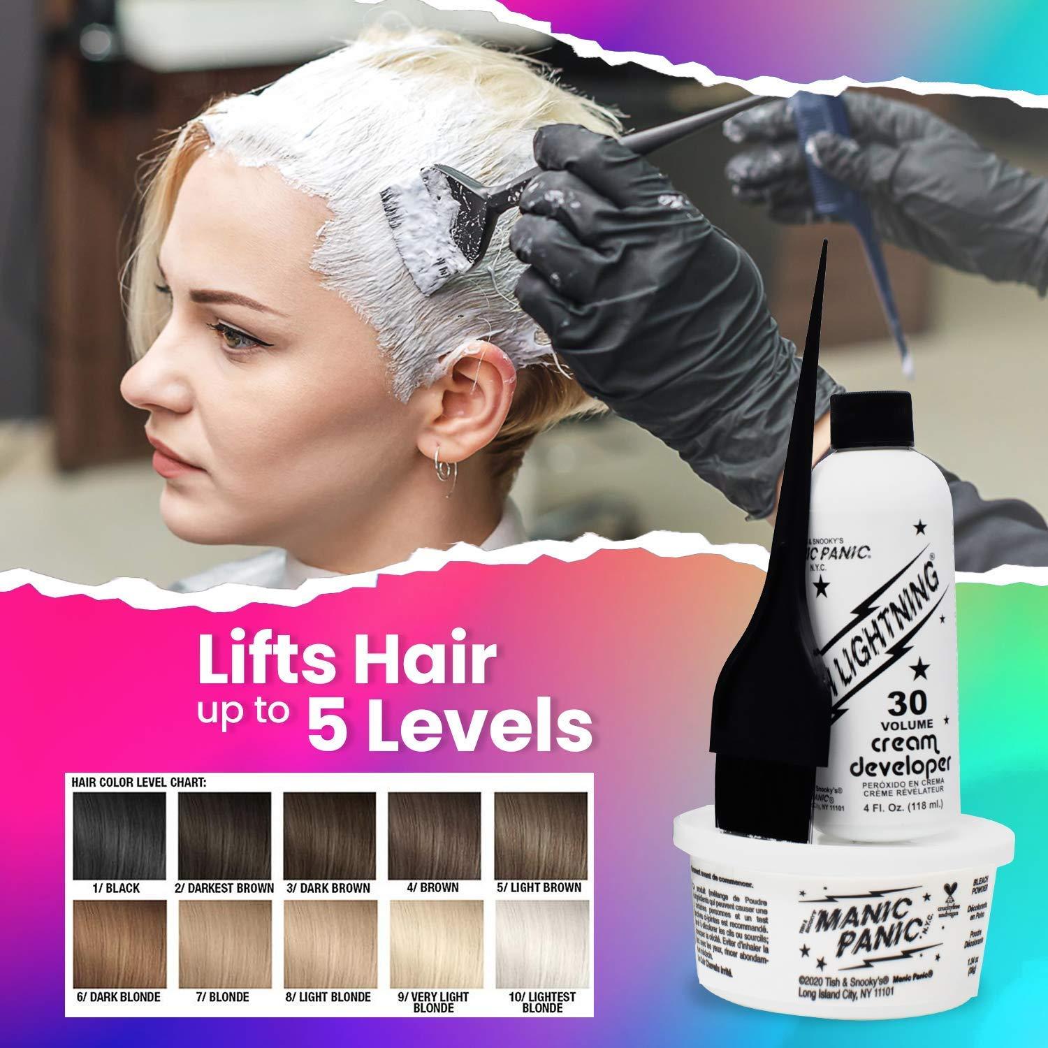 Kit de Decolorante Manic Panic 30 Volumenes - Aclara hasta 5 Niveles