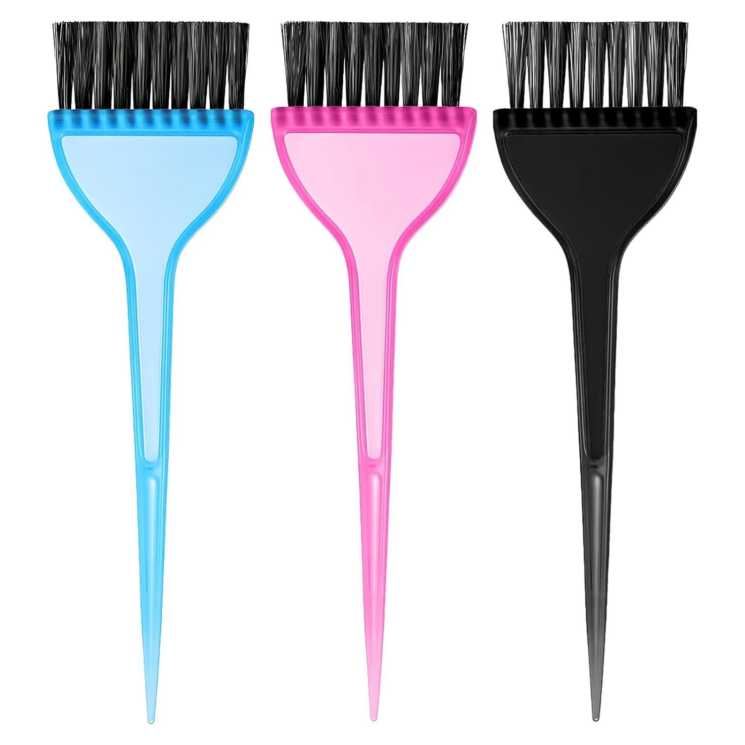 Kit de 3 Brochas para Tinte de Cabello Gtziqa - Negro, Azul, Rosa