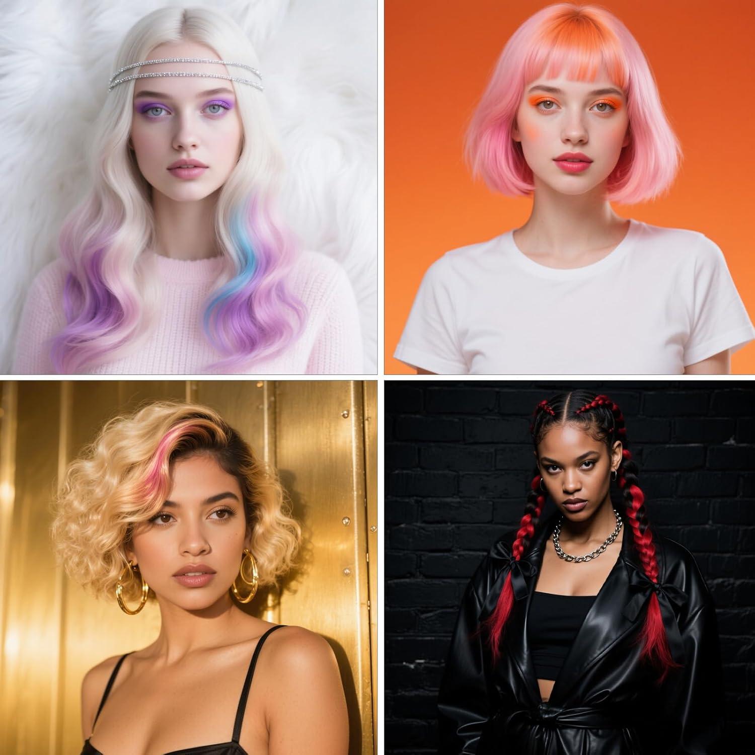 Kit de 3 Brochas para Tinte de Cabello Gtziqa - Negro, Azul, Rosa