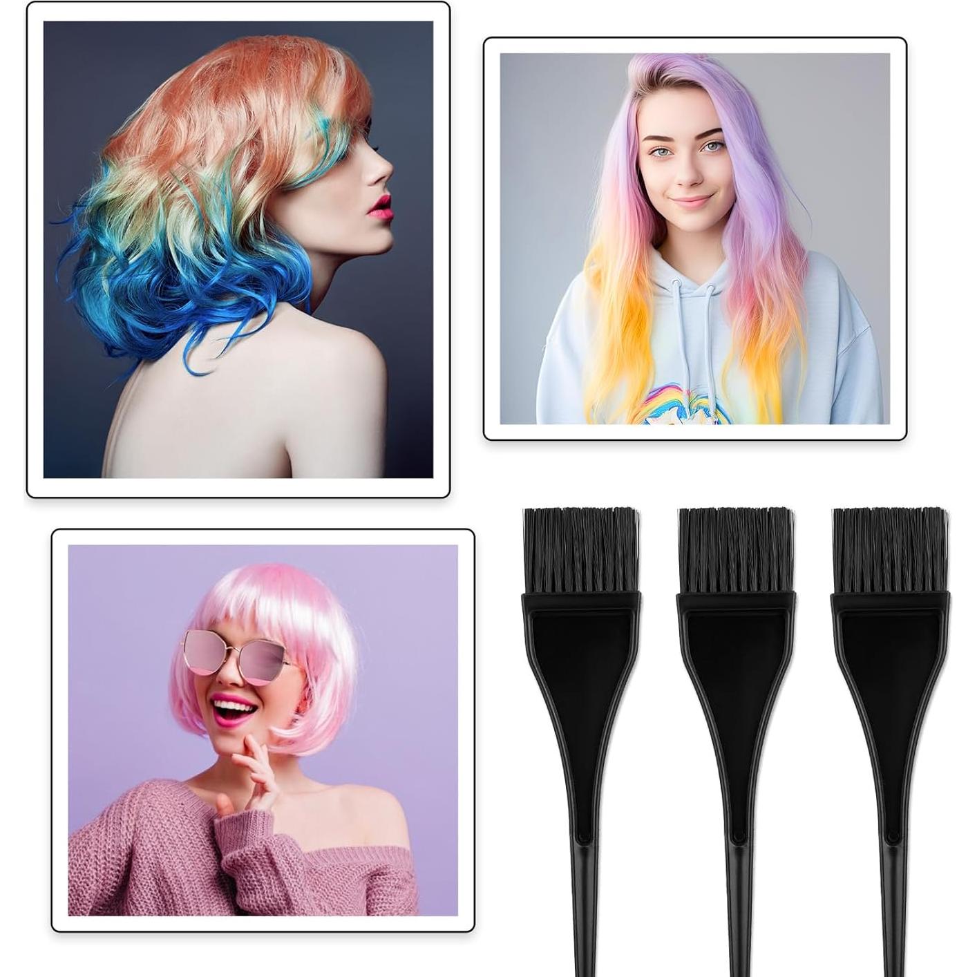 Set de 3 Brochas para Tinte de Cabello - Aplicación Profesional
