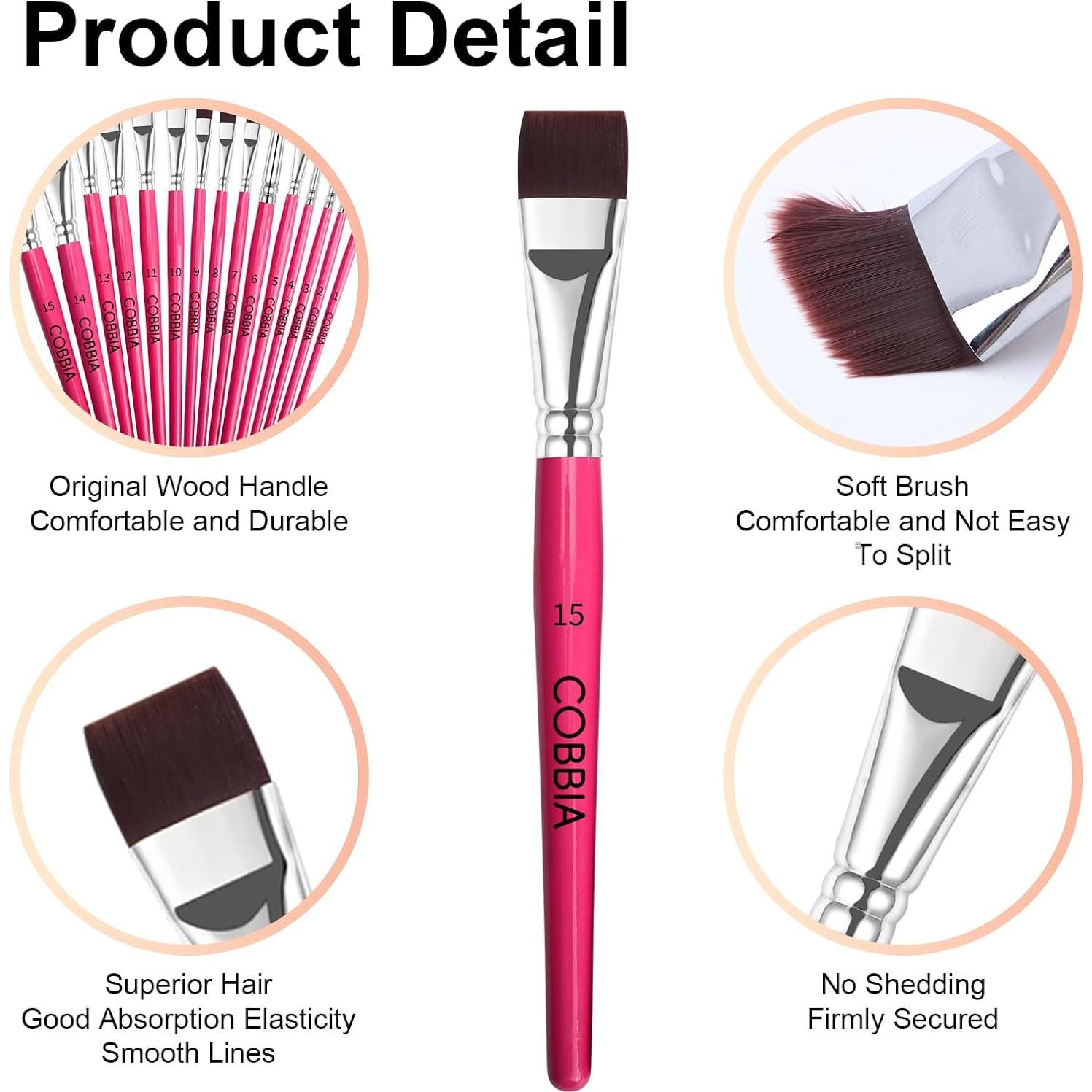 Juego de Pinceles para Pintura Facial COBBIA 15 Piezas