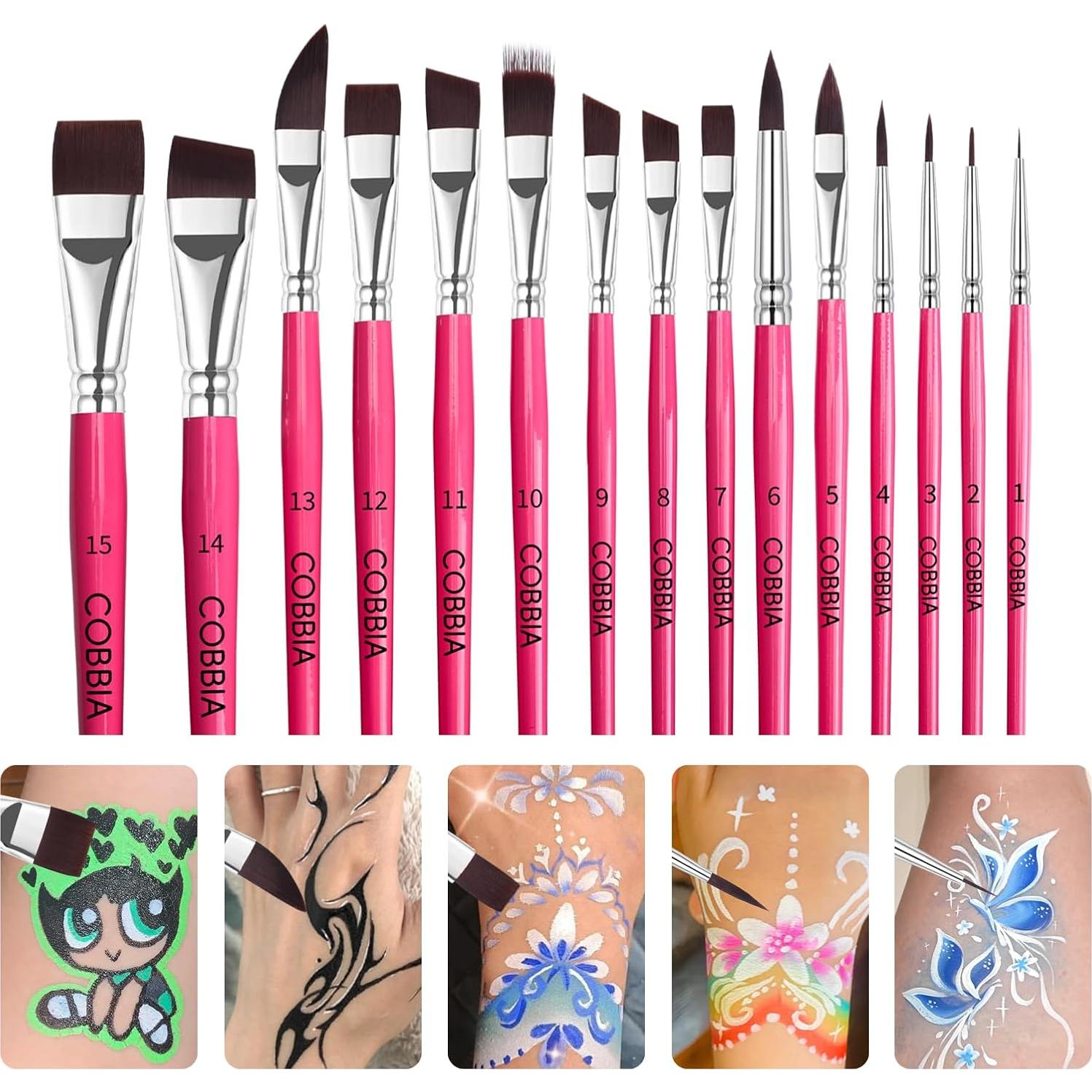 Juego de Pinceles para Pintura Facial COBBIA 15 Piezas