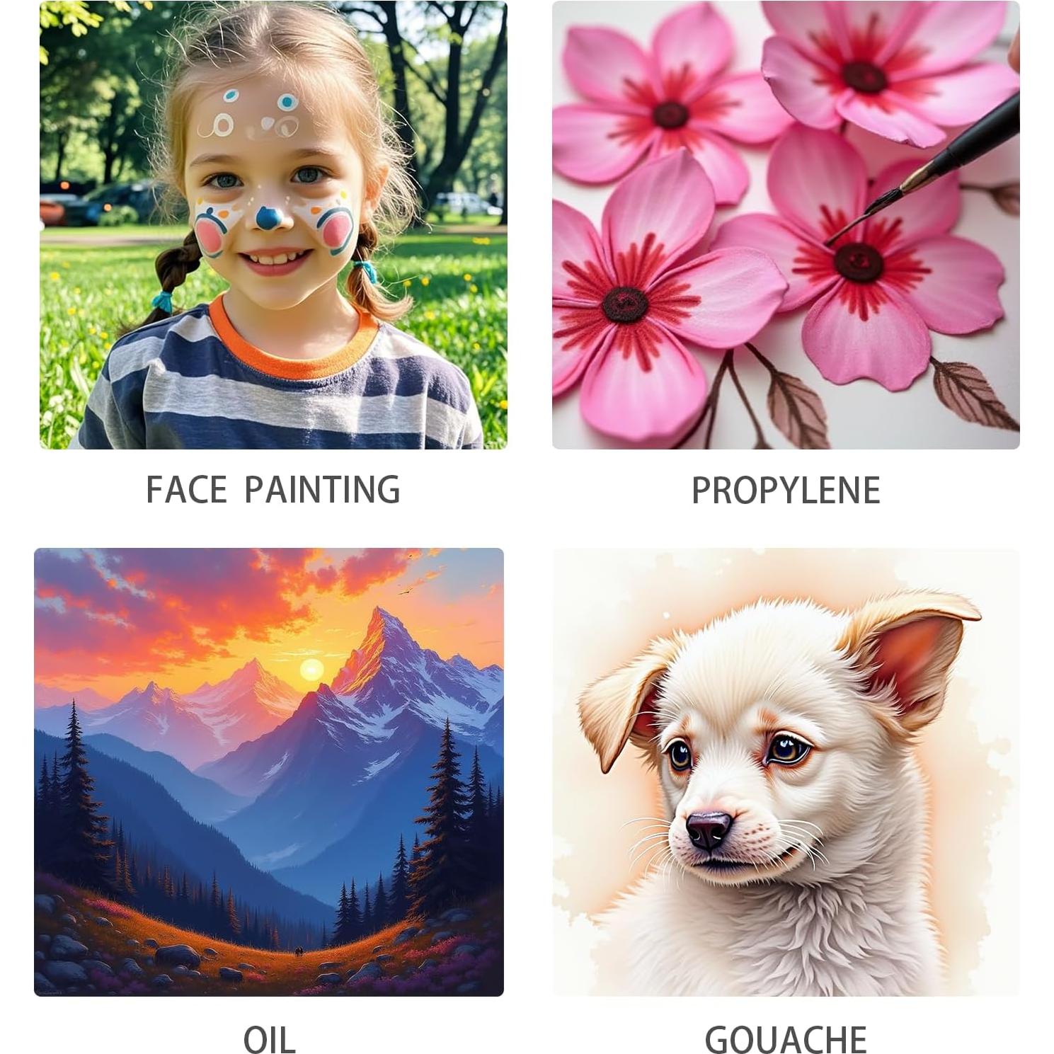 Juego de Pinceles para Pintura Facial COBBIA 15 Piezas