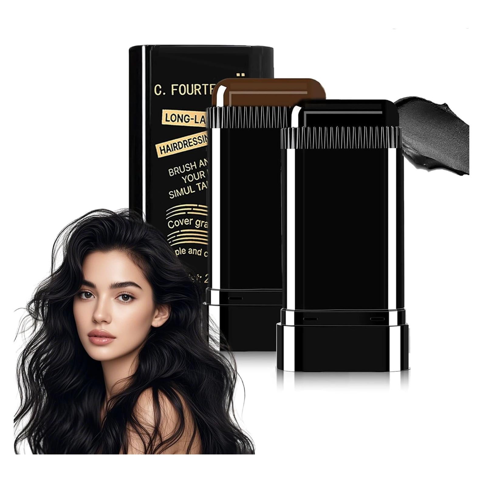 Cepillo Tinte Cabello ZARICS 2 en 1 Negro y Marrón Oscuro