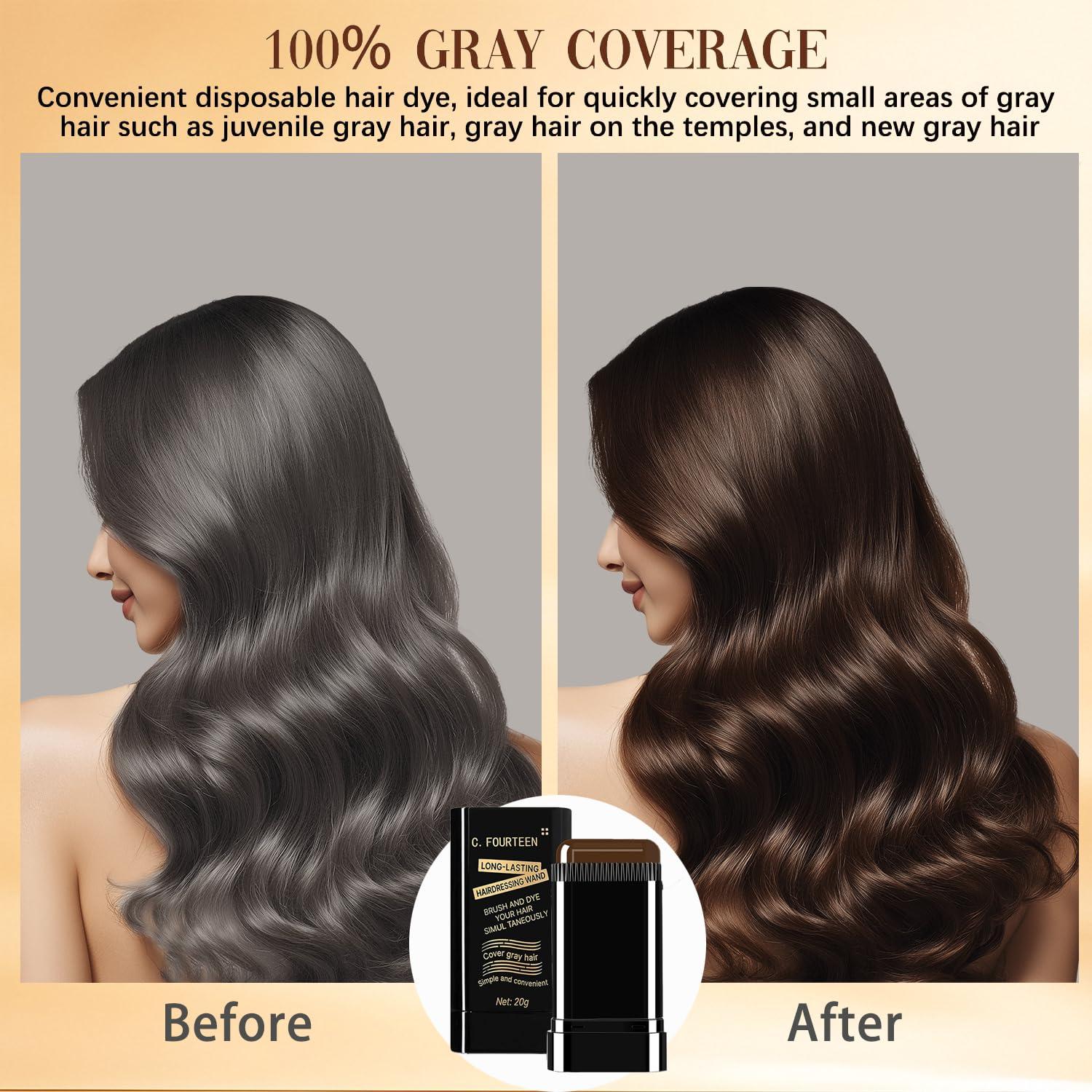 Cepillo Tinte Cabello ZARICS 2 en 1 Negro y Marrón Oscuro