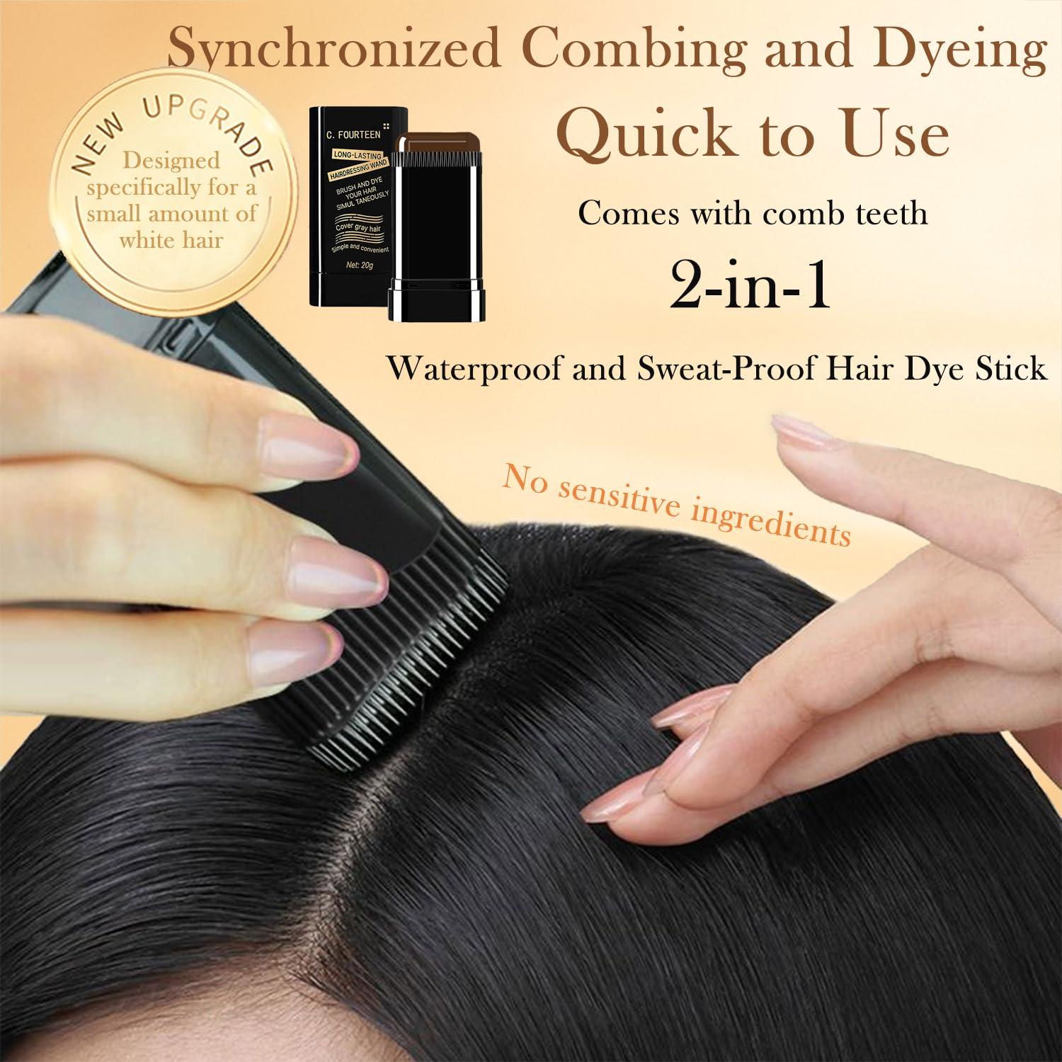 Cepillo Tinte Cabello ZARICS 2 en 1 Negro y Marrón Oscuro