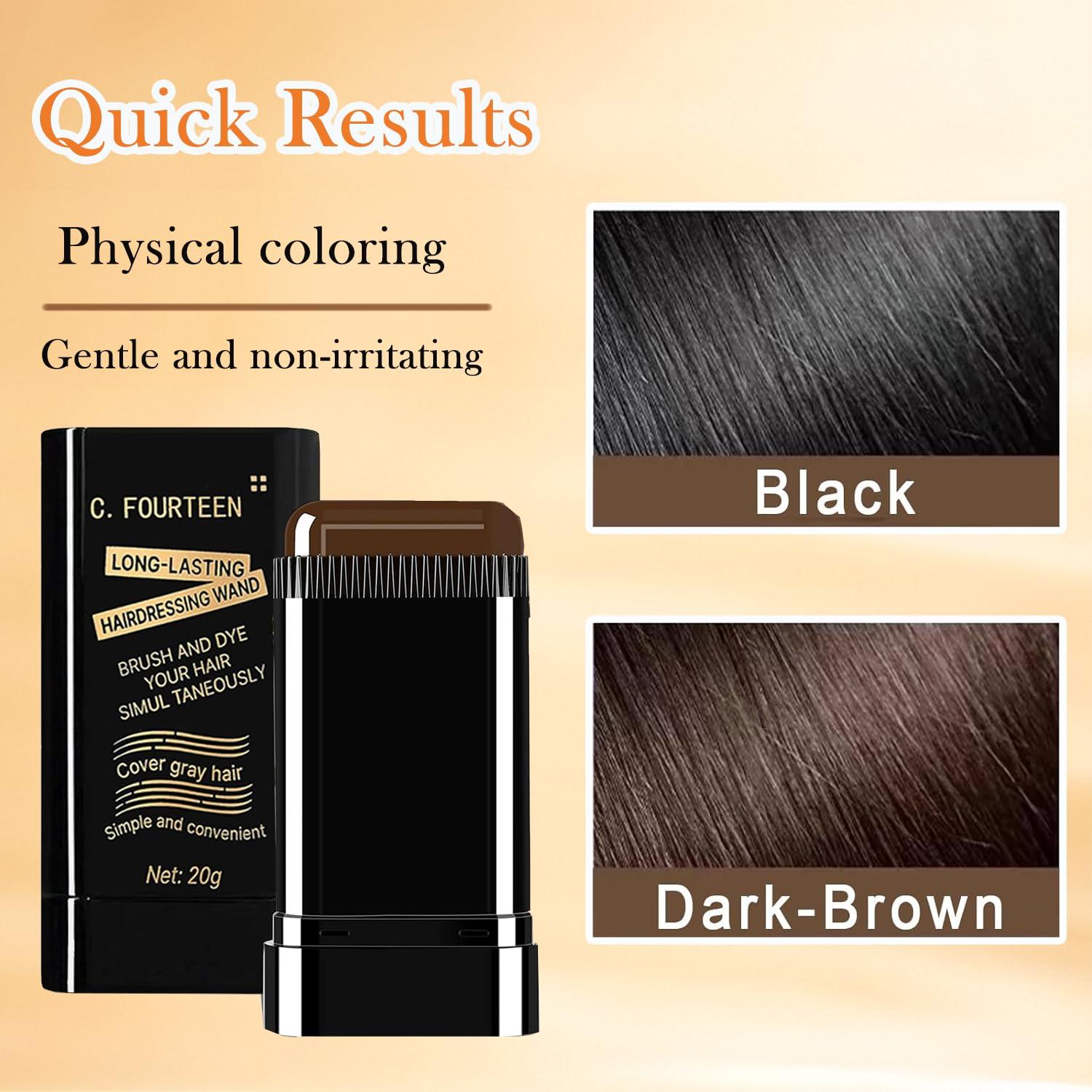 Cepillo Tinte Cabello ZARICS 2 en 1 Negro y Marrón Oscuro