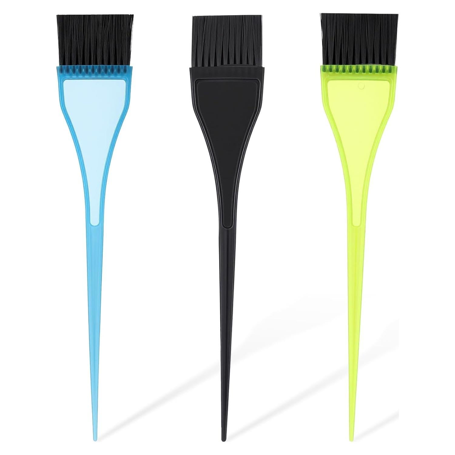 Juego de 3 Pinceles para Tinte de Cabello Qulkws - Negro, Verde, Azul