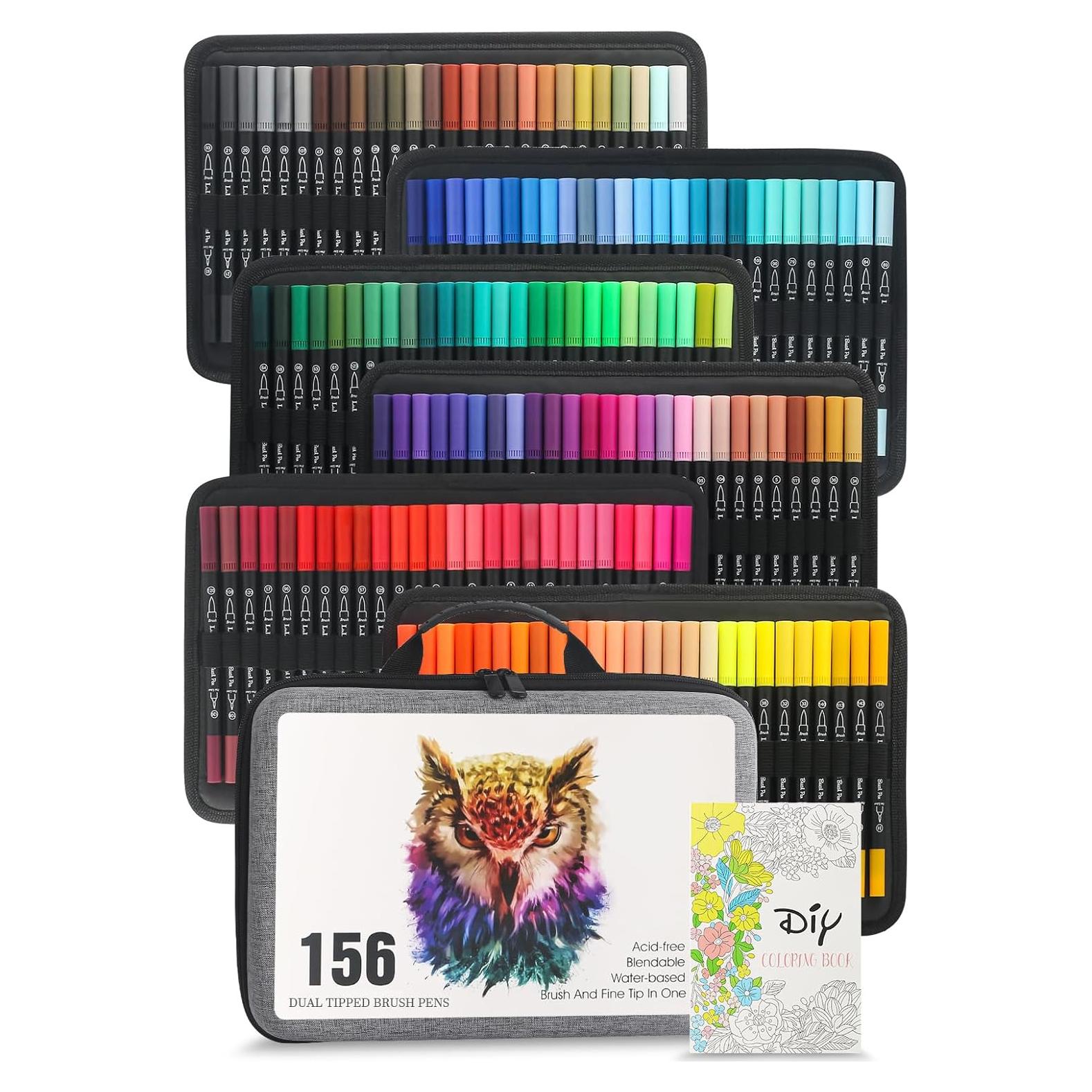 Set de Marcadores de Acuarela LIULIUCAI 156 Colores Doble Punta