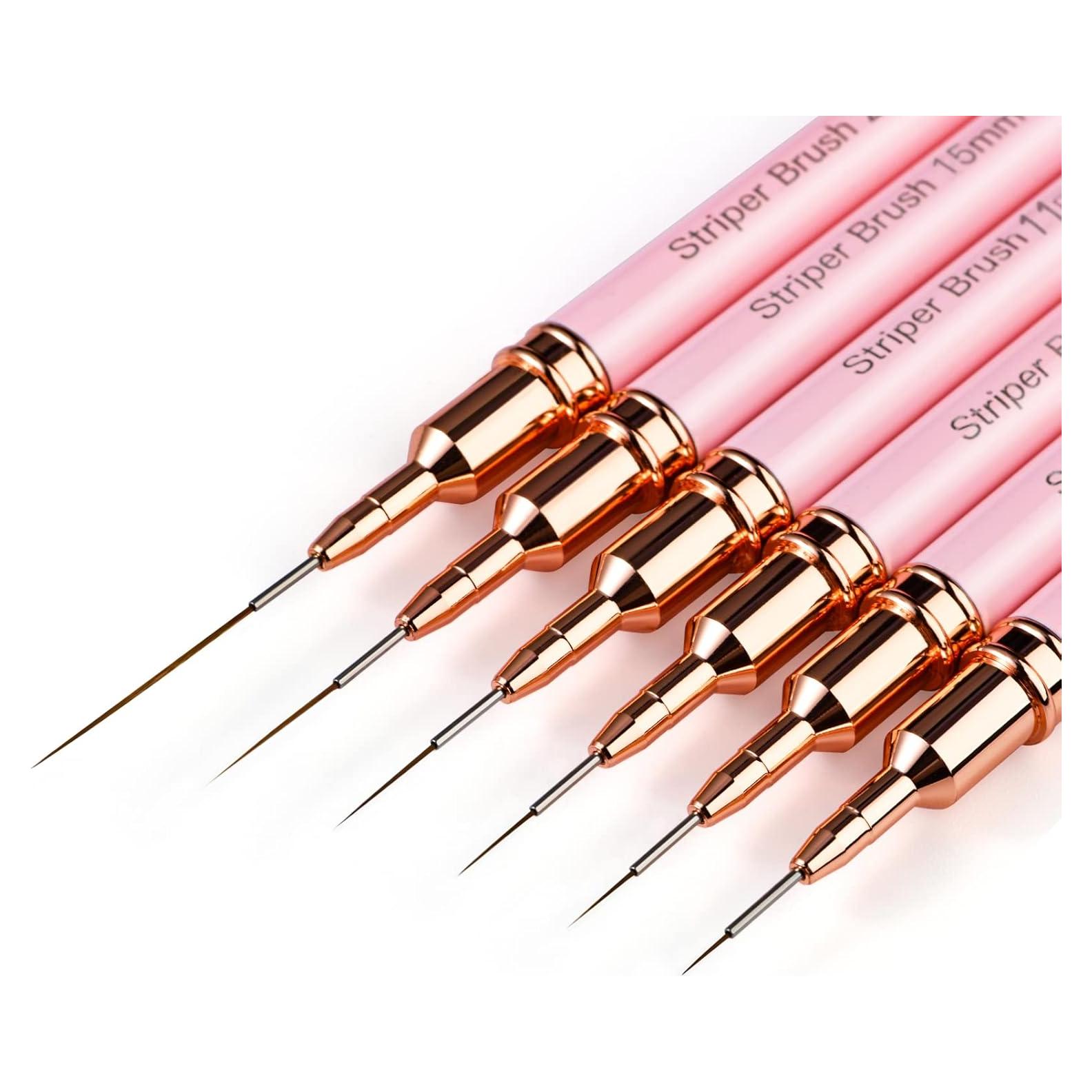 Set de Pinceles de Arte de Uñas Yasterd - 6 Piezas Rosa