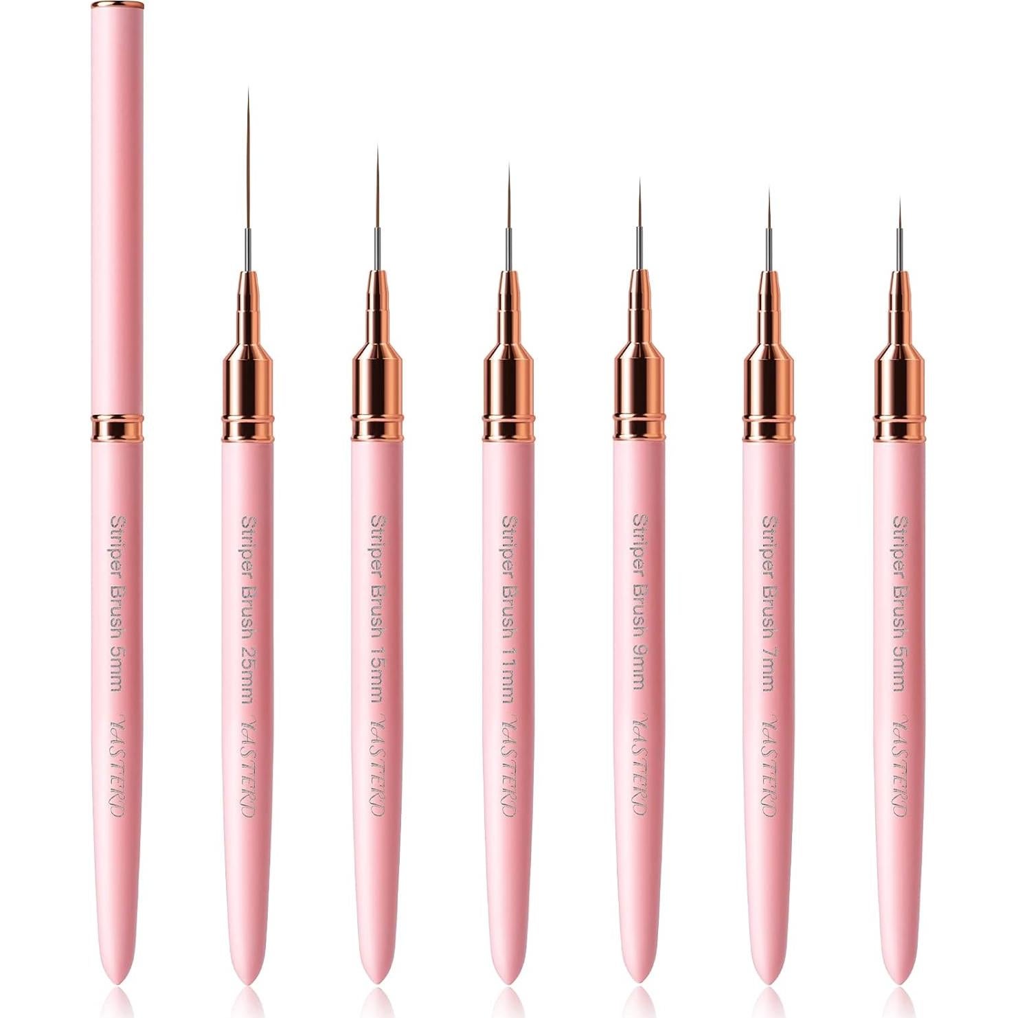 Set de Pinceles de Arte de Uñas Yasterd - 6 Piezas Rosa