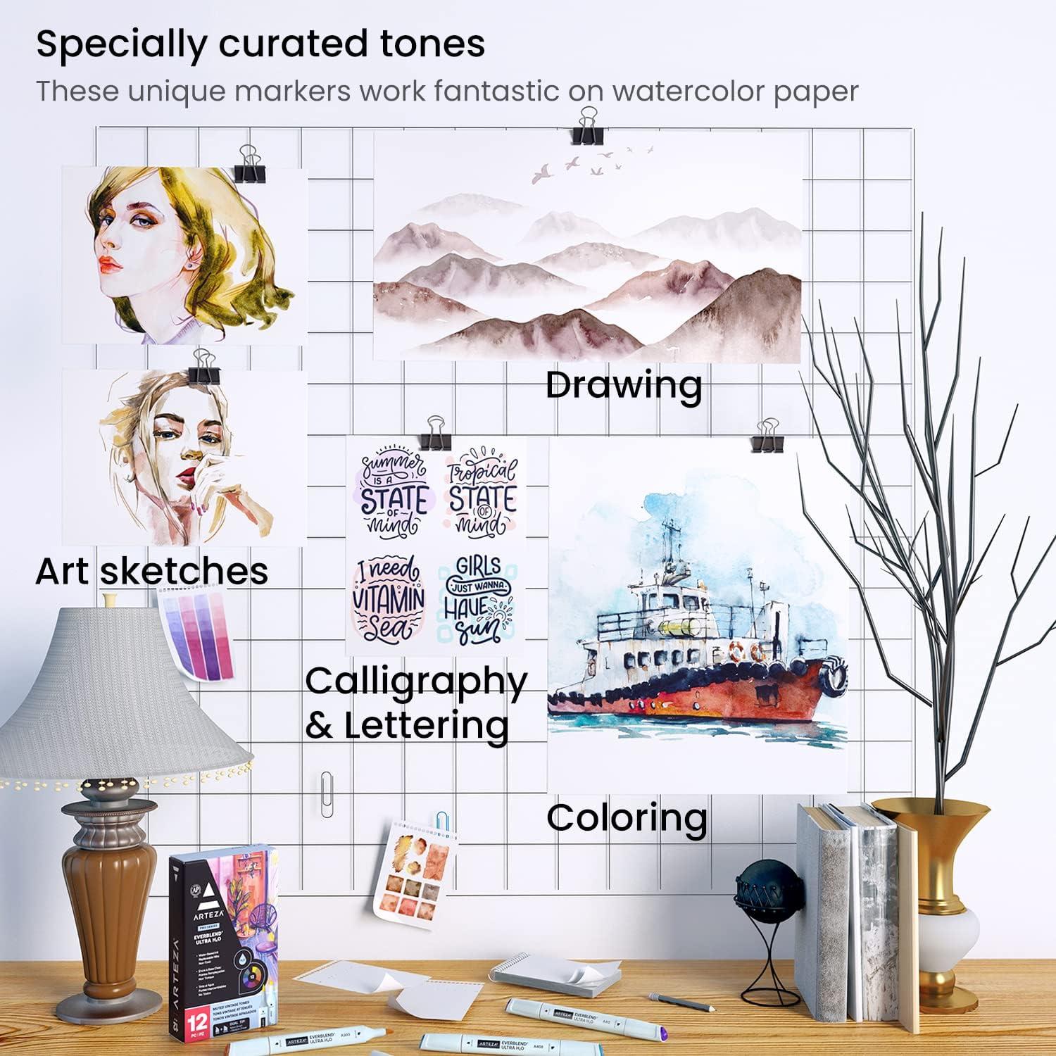 Marcadores Acuarelables ARTEZA 12 Tonos Vintage Doble Punta