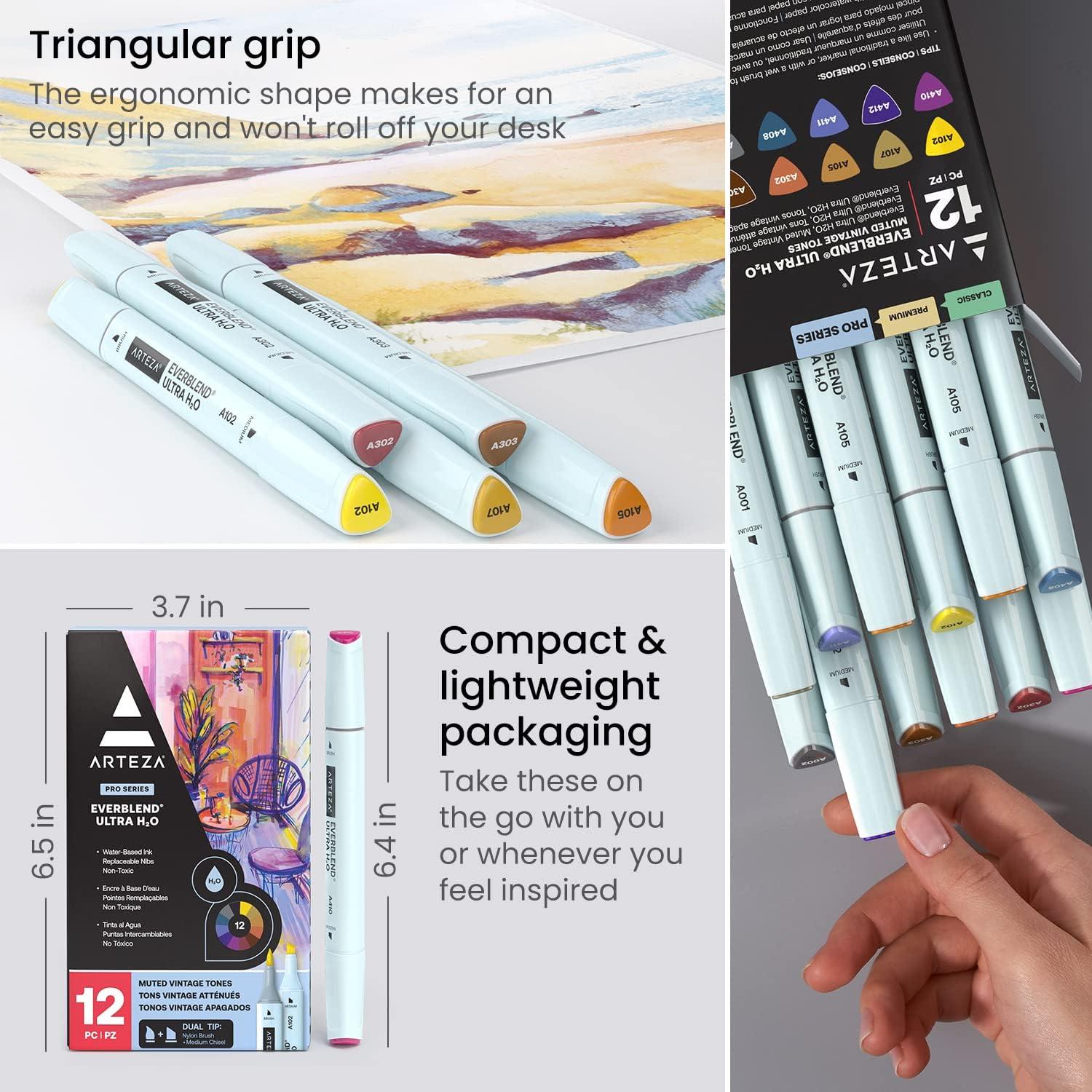 Marcadores Acuarelables ARTEZA 12 Tonos Vintage Doble Punta
