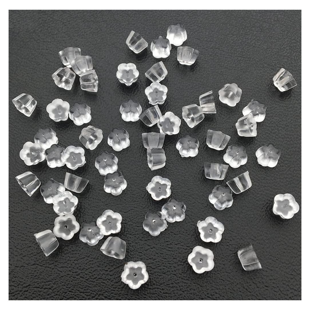 500 Tapones de Aretes de Silicona Chunney 5mm Transparentes