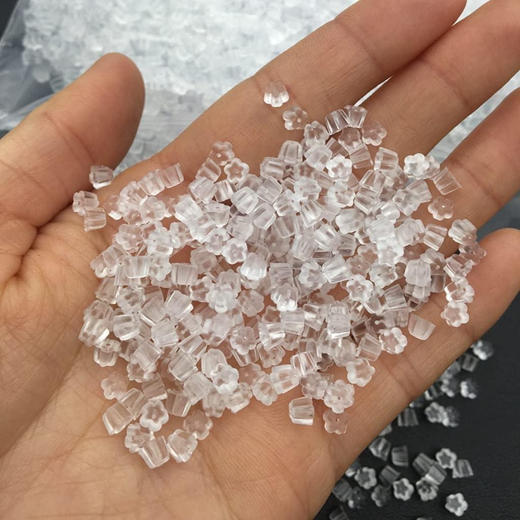 500 Tapones de Aretes de Silicona Chunney 5mm Transparentes