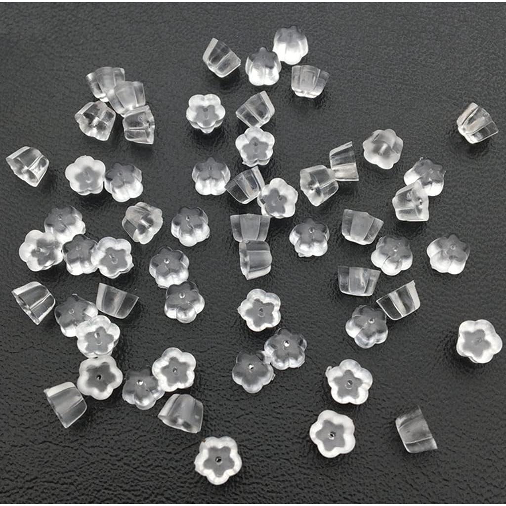 500 Tapones de Aretes de Silicona Chunney 5mm Transparentes