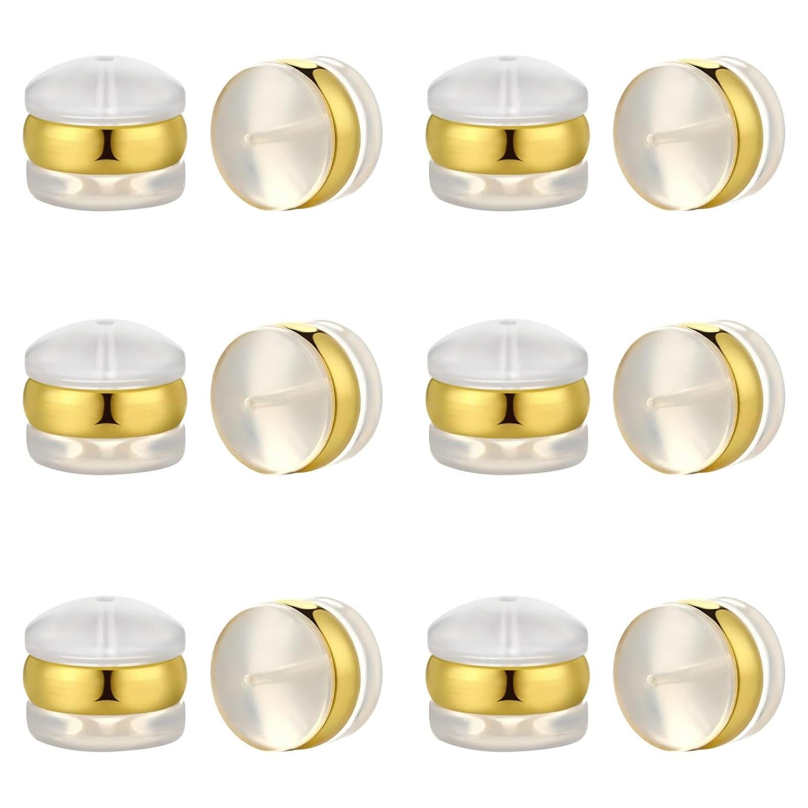 Tapones de Silicona DELECOE 7mm Hipoalergénicos 12pcs Dorado