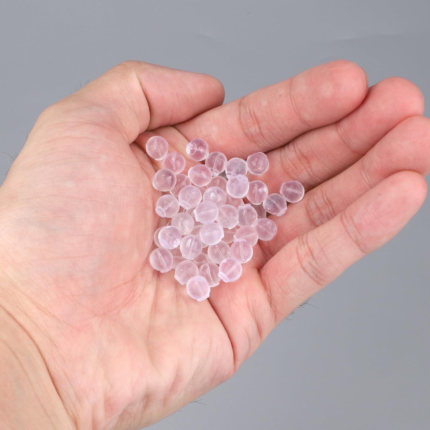 50 Tapones de Goma Transparentes Gosknor para Pendientes