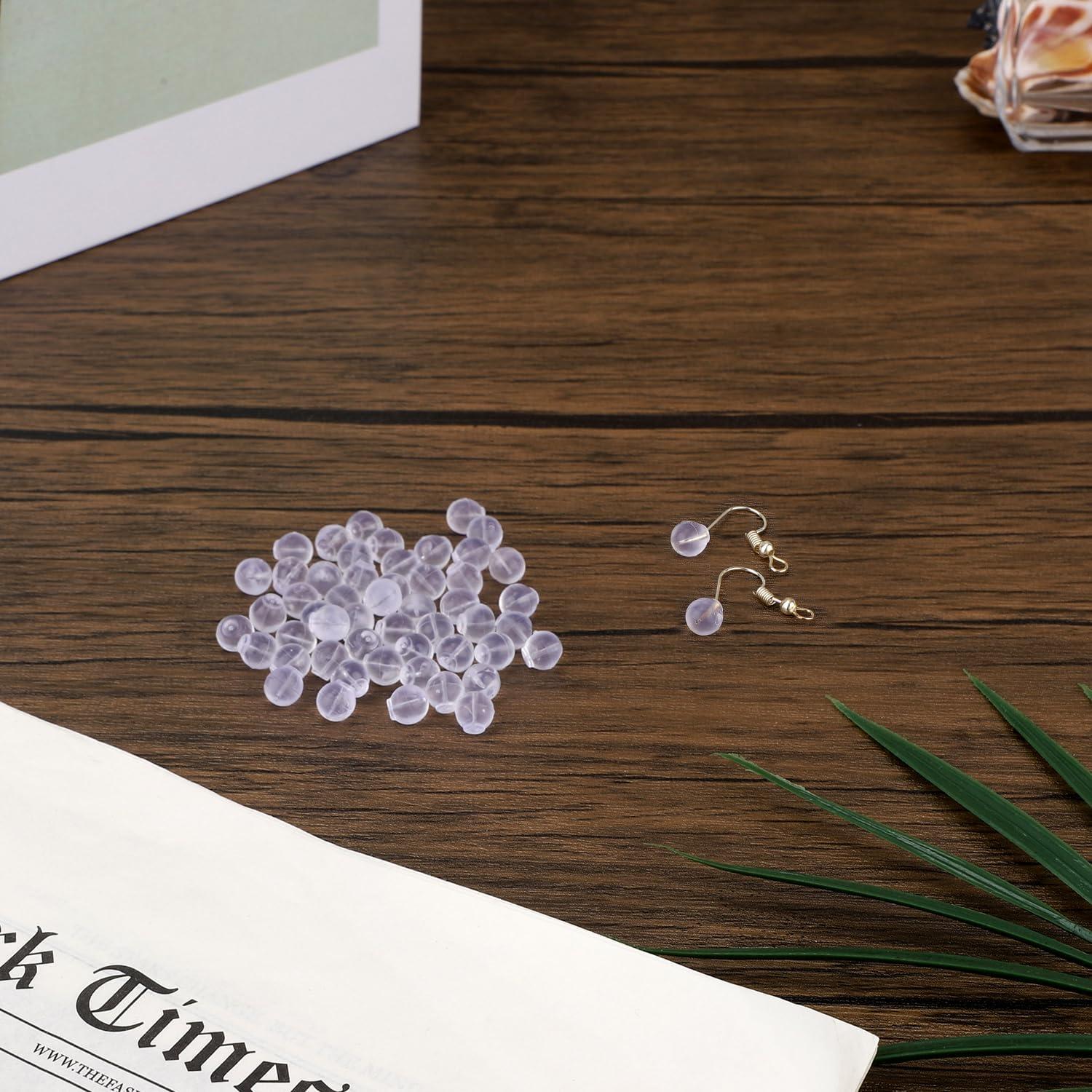 50 Tapones de Goma Transparentes Gosknor para Pendientes