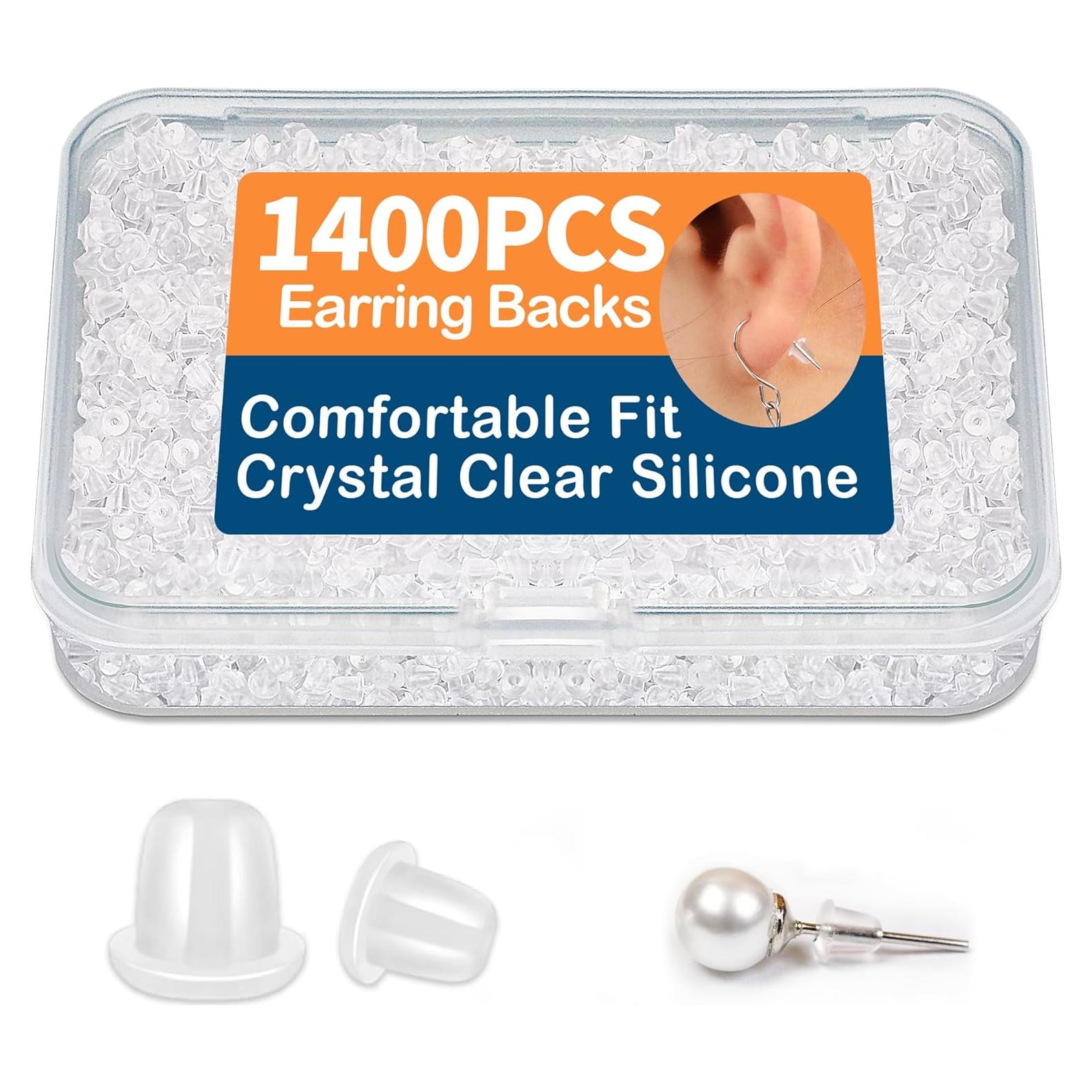 1400 Tapones de Silicona Transparentes Bofoho para Pendientes