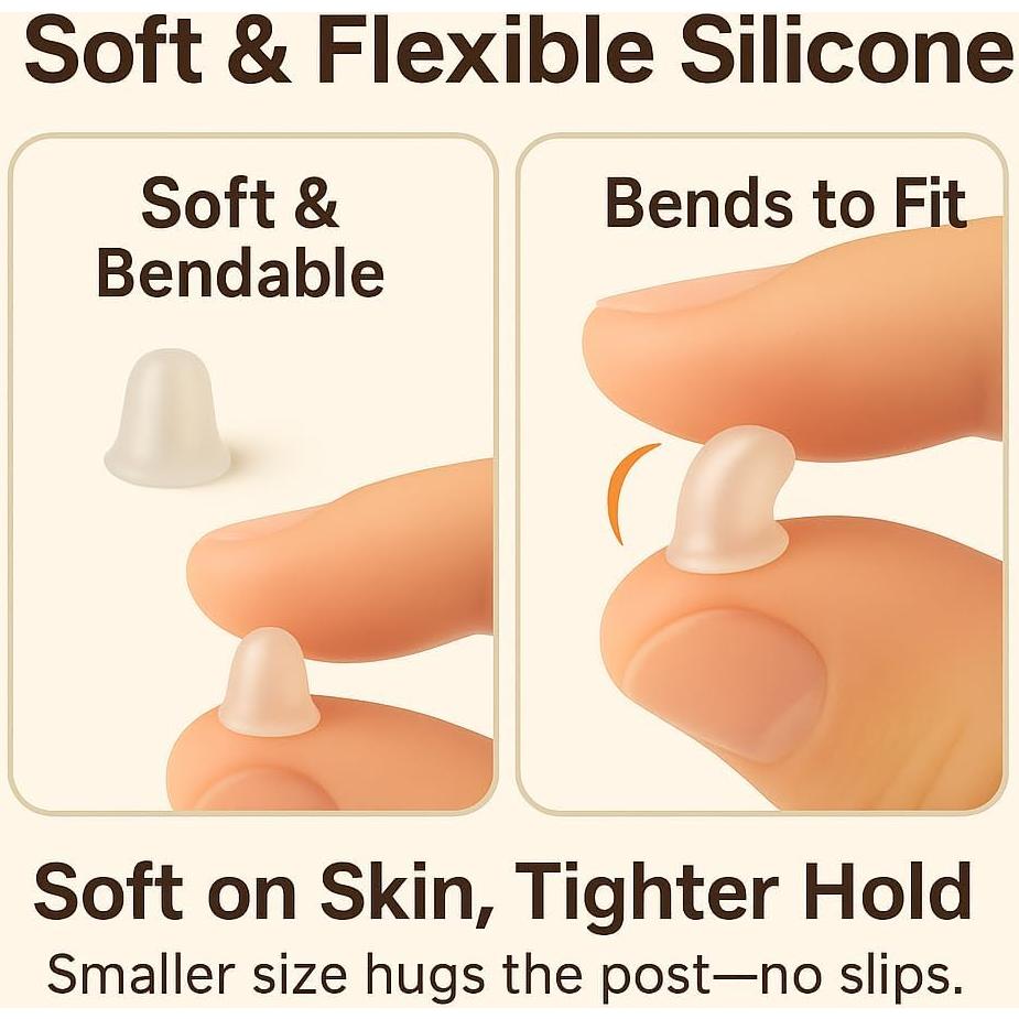 1400 Tapones de Silicona Transparentes Bofoho para Pendientes