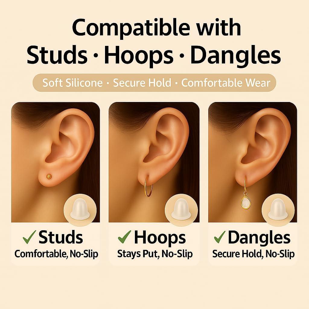 1400 Tapones de Silicona Transparentes Bofoho para Pendientes