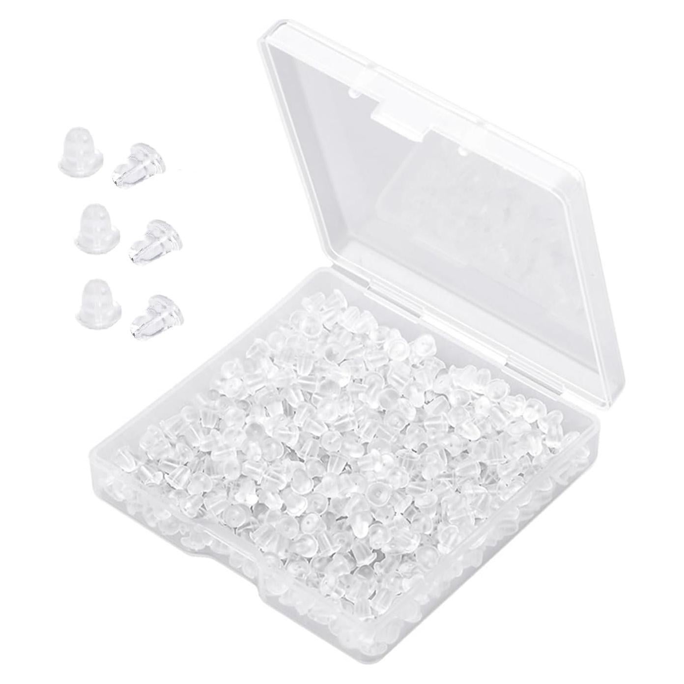 200 Soportes de Silicona para Pendientes QkonkgnS - 3mm y 4mm